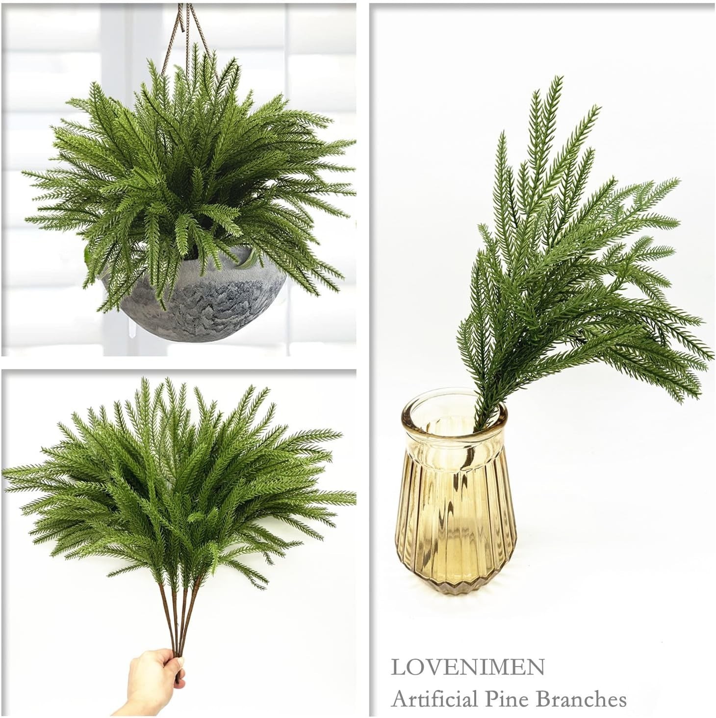 Artificial Light Green Pine Branches – Perfect for Indoor/Outdoor Arrangements