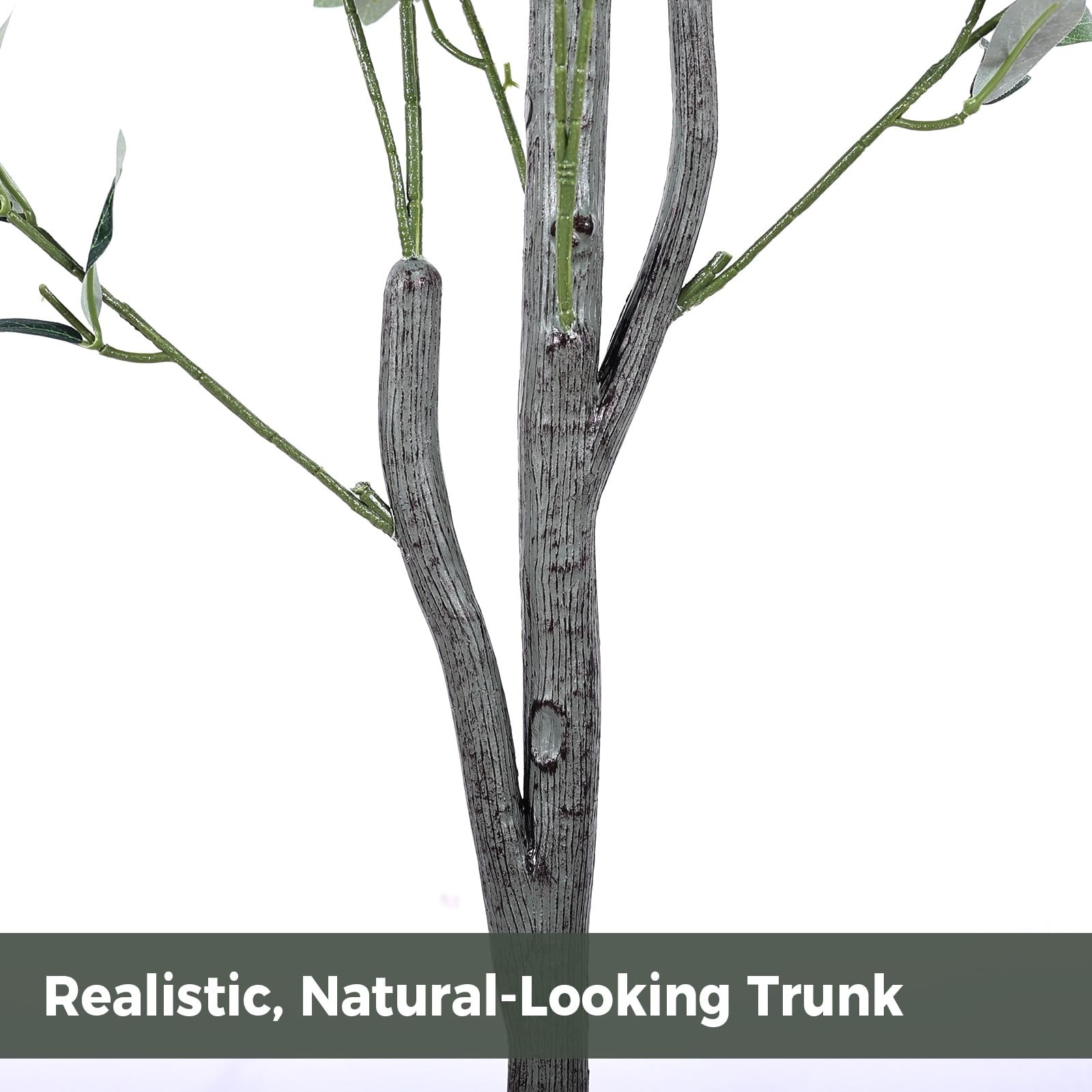 6FT Artificial Olive Tree – Realistic Faux Plant with Woven Basket & Wood Trunk,