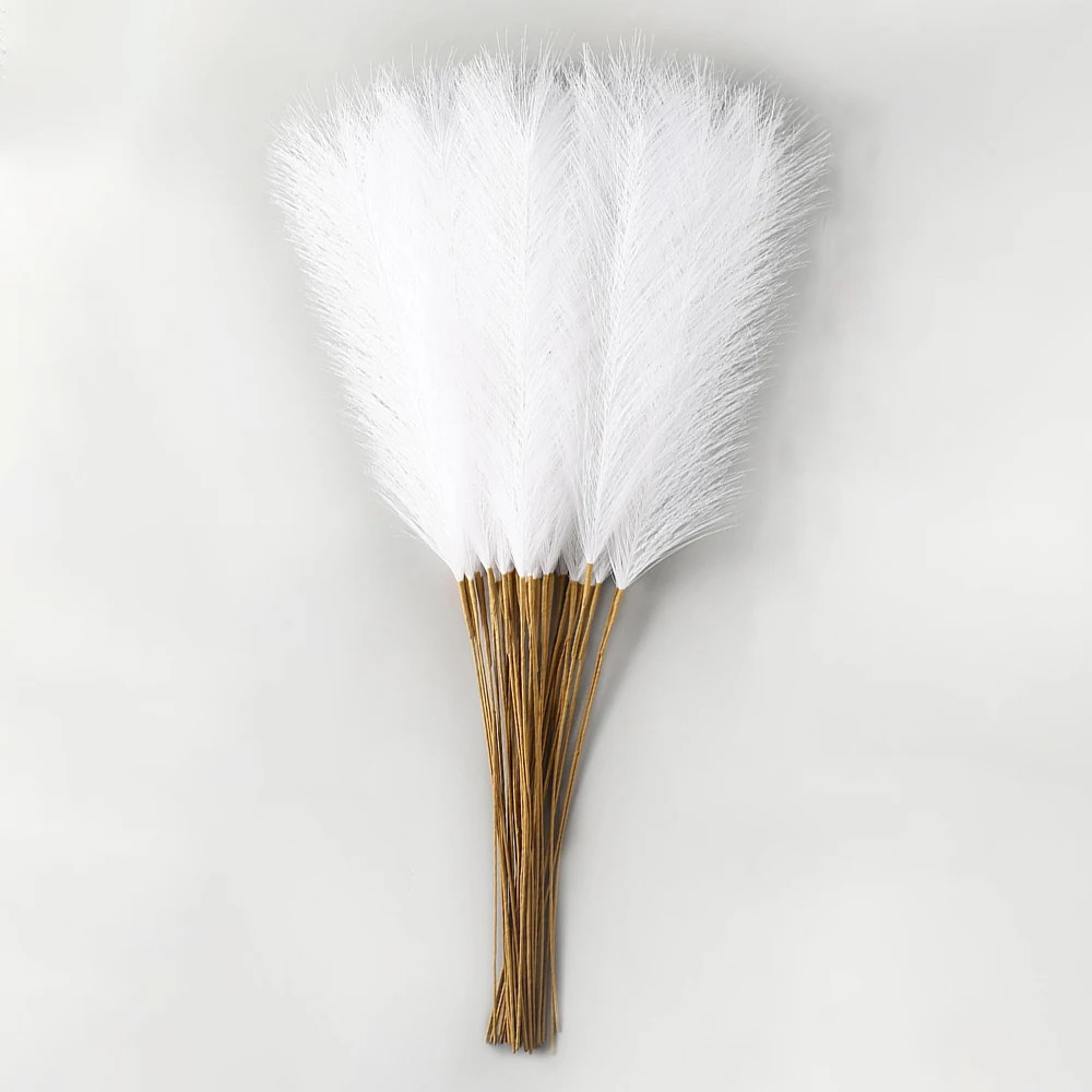 20PCS Artificial Faux Bulk Pampas Grass 55CM Boho Decor Flower Fake Plant Fluffy