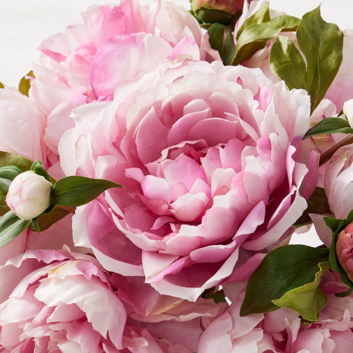 Faux Pink Peony Arrangement in Vase-Williams Sonoma|37735