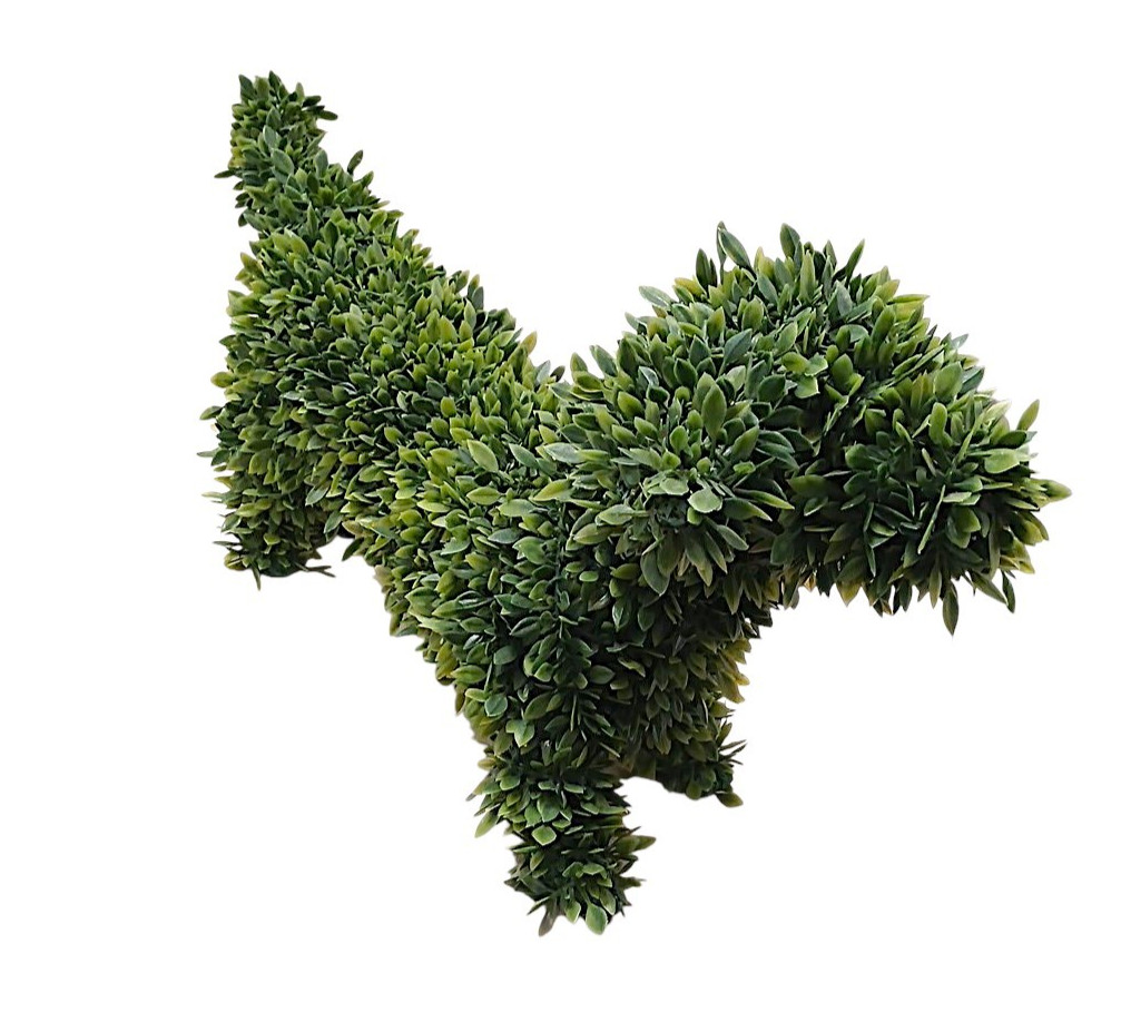 GrandinRoad 18″L Topiary Dog DACHSHUND Faux Realistic Boxwood Decor In Outdoor