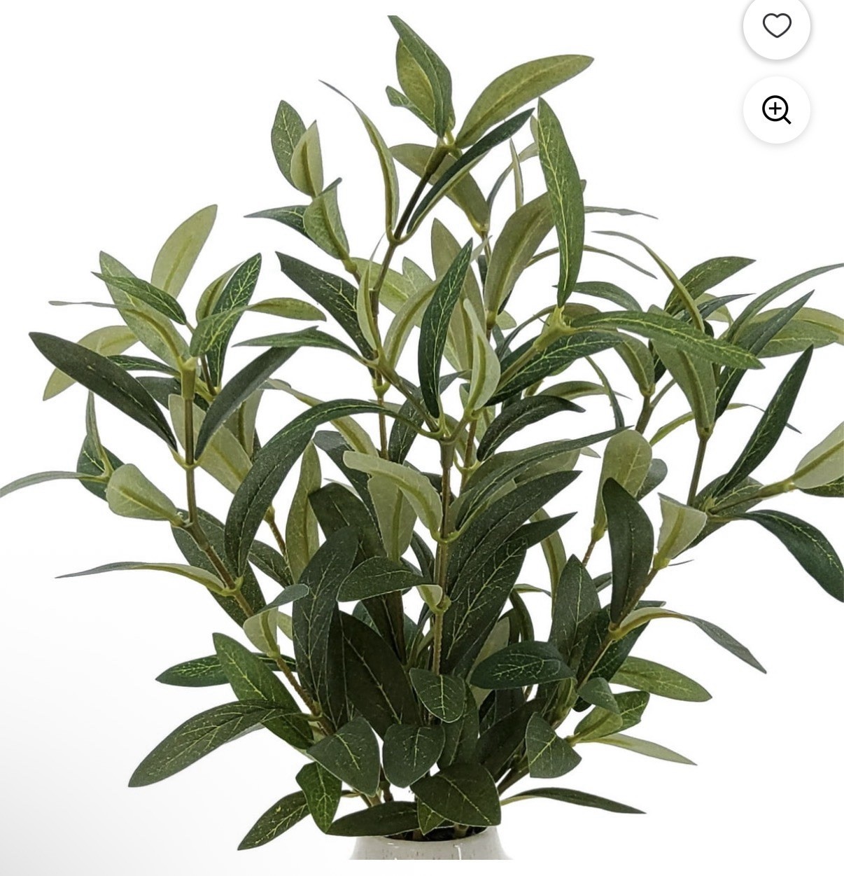 Better Homes & Gardens 14in Indoor Artificial Olive Plant in 2-Tone Ceramic Vase