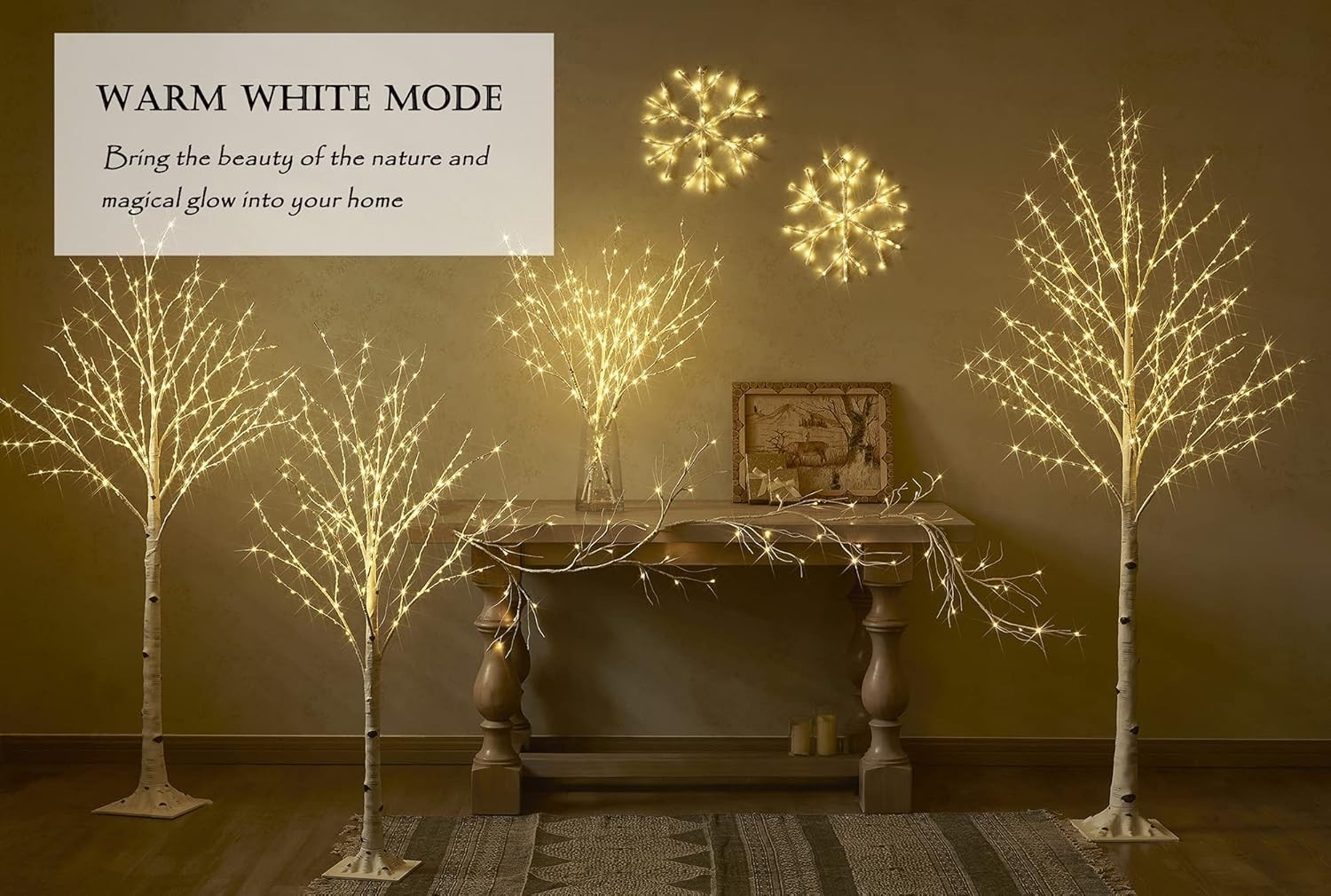 Waterproof 30-inch Lighted Birch Branches – 8 Functions for -Round Elegance