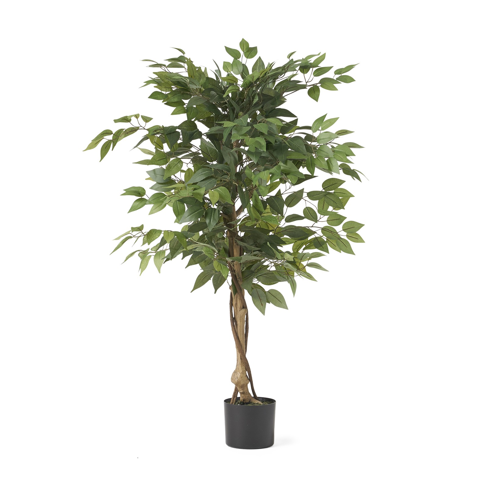 47.24″ Artificial Ficus Tree with Black Planter for Indoor Outdoor Green