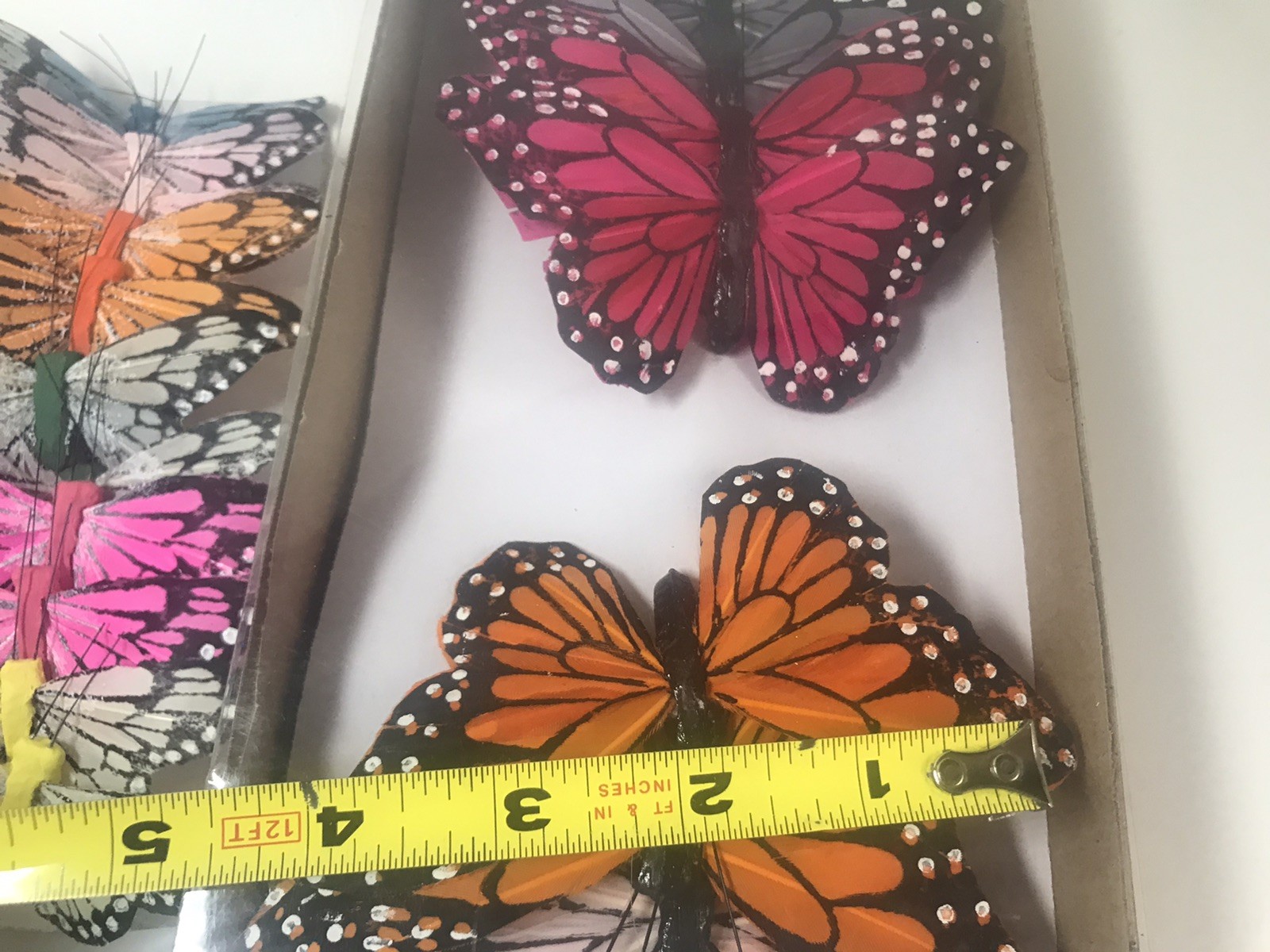 NOS Fake Butterfly for Craft Decoration Lot Of 36 with Wire Wedding Vintage