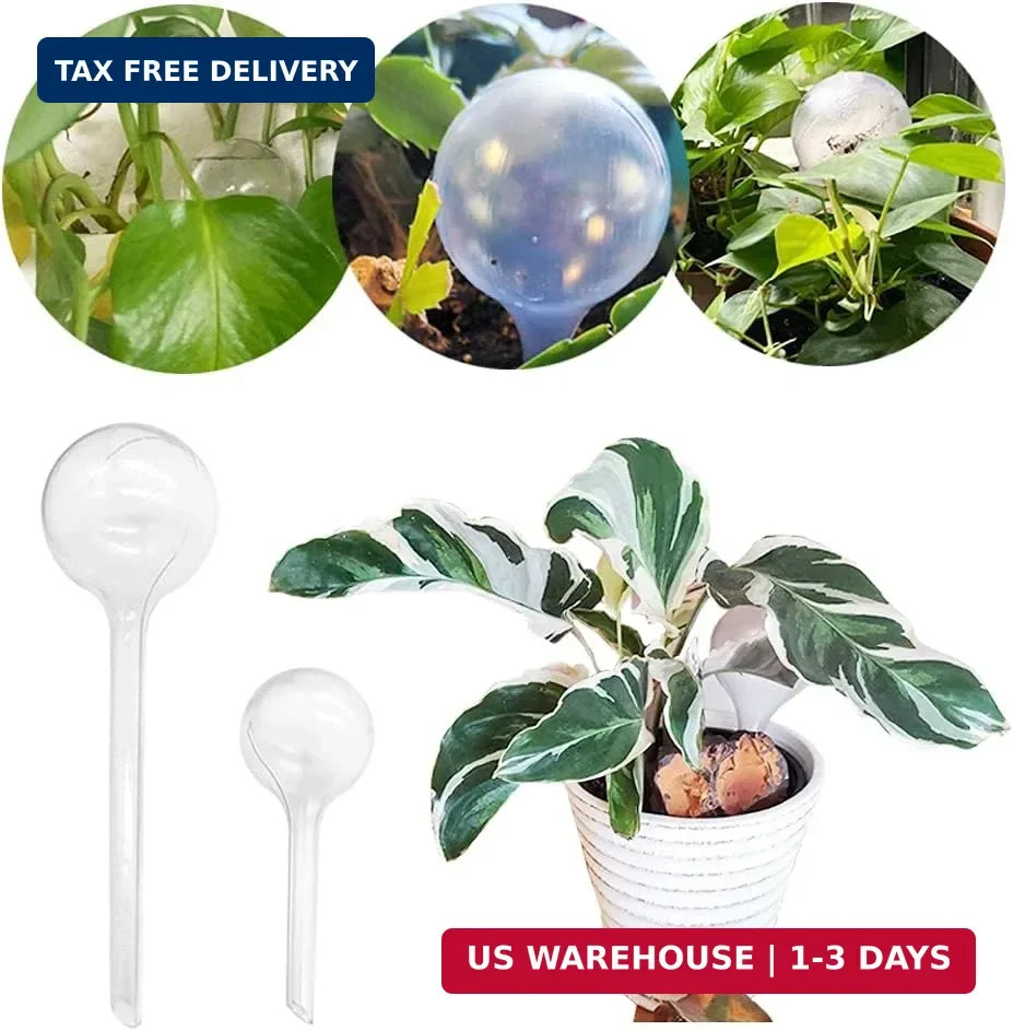 Irrmshr 10 Pack Clear Plant Watering Globes,Plastic Self Watering Bulbs for Indo