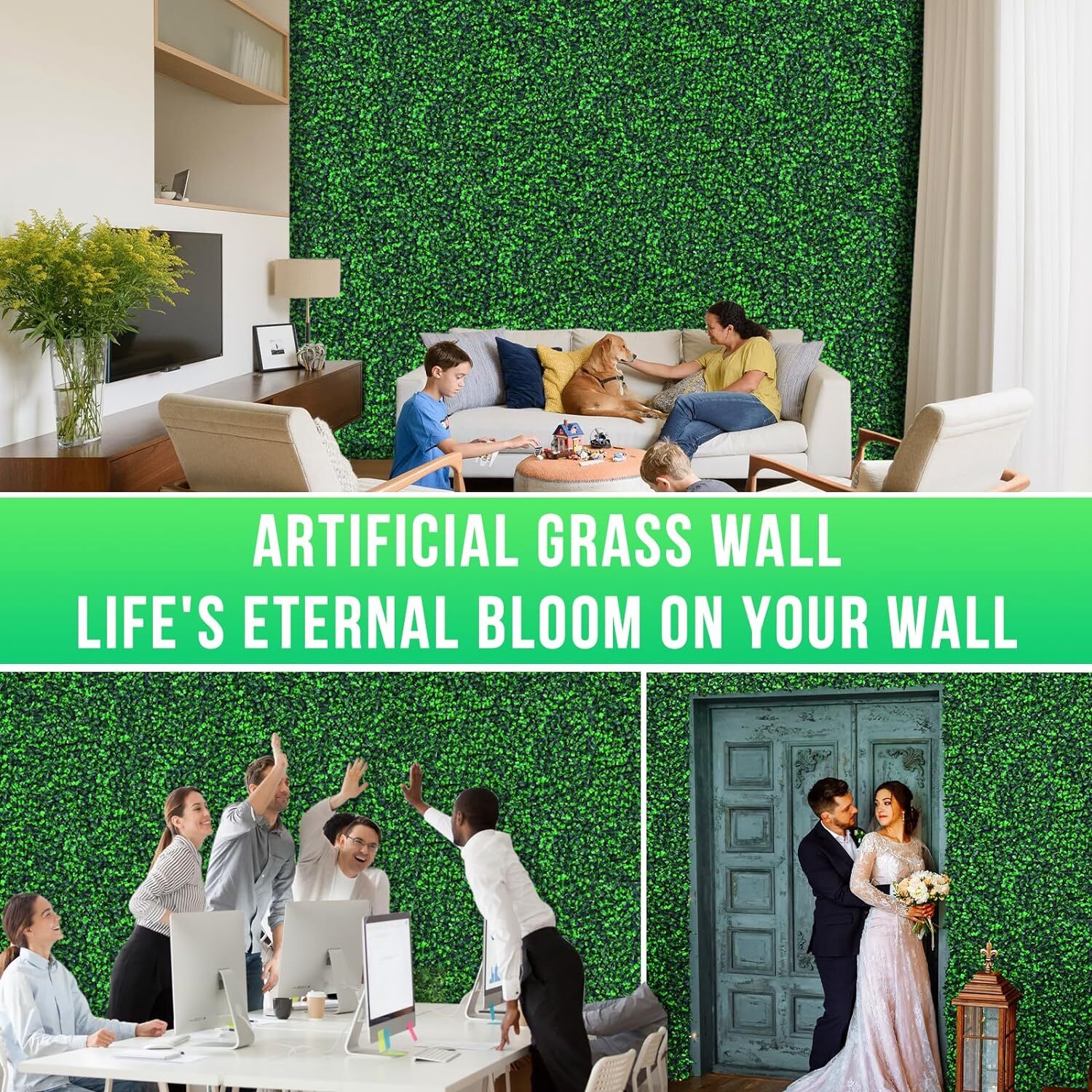 20″x20″ Artificial Boxwood Hedge Panel Double Color Lvy Leaf Fence Indoor Decor