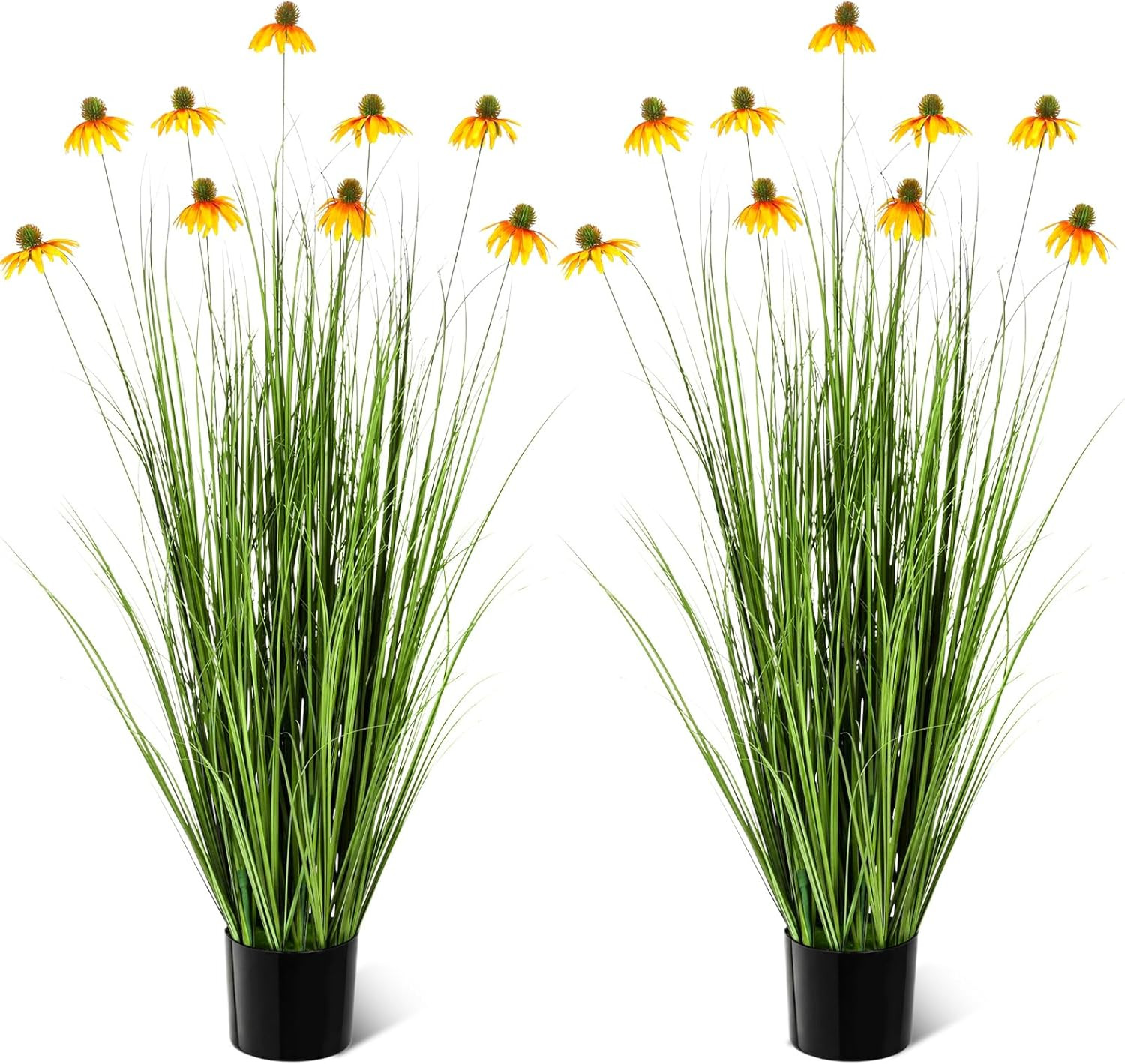 2 Pack 4Ft/47Inch Artificial Grass Plant Outdoor Artificial Greenery Grass in Po
