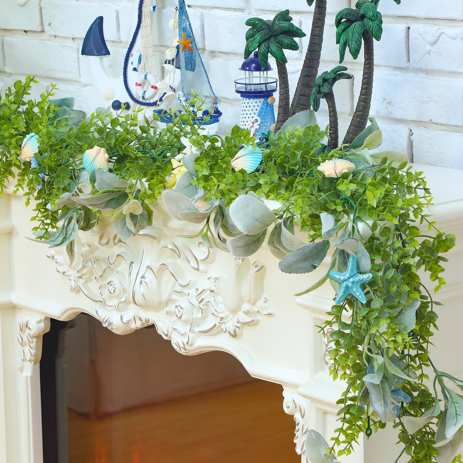 6 ft Coastal Decor Shell Garland Ocean Beach Mantel Swag Beach Decor Starfish…