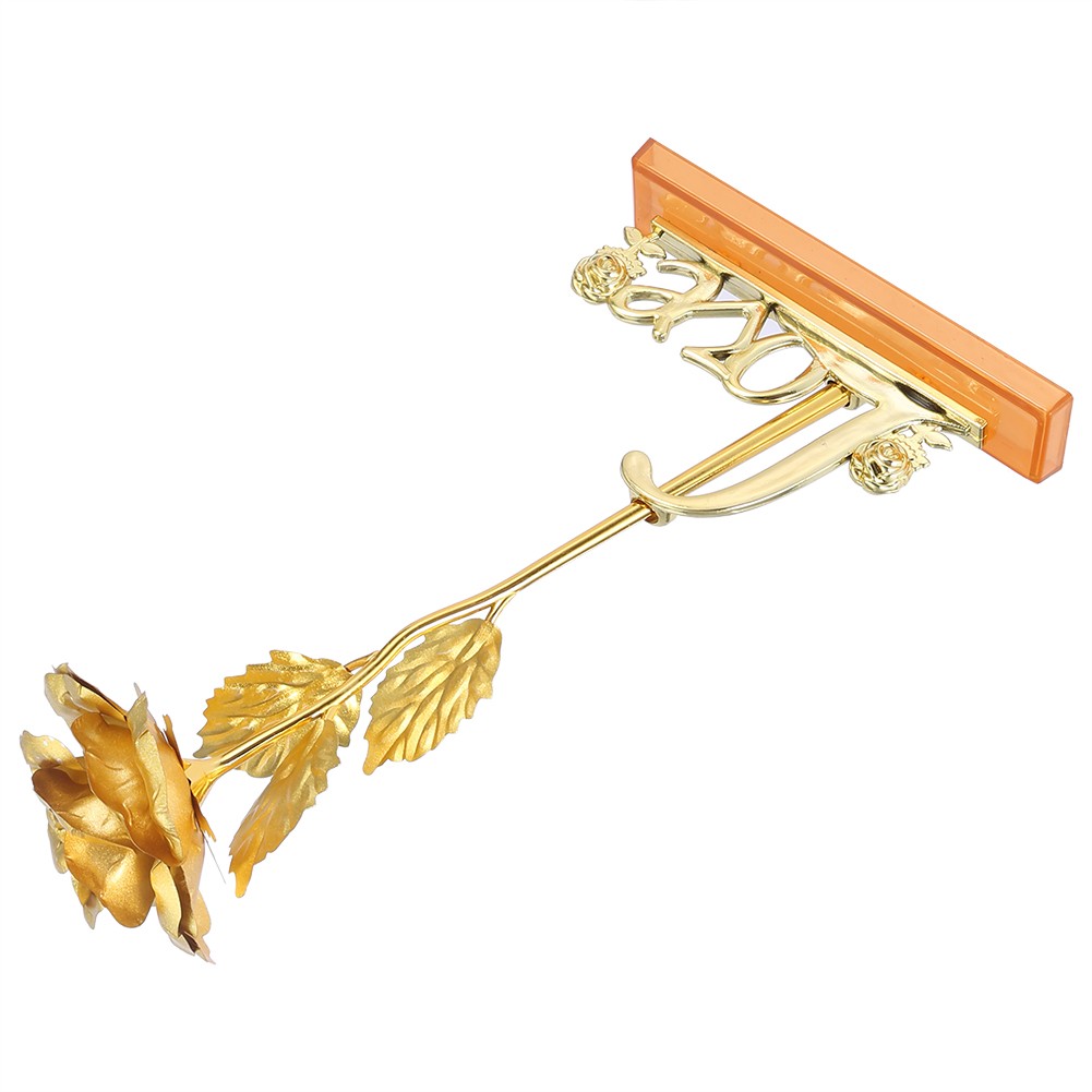 (Golden)24K Gold Foil Flower Artificial Rose Valentine Day Romantic Gift