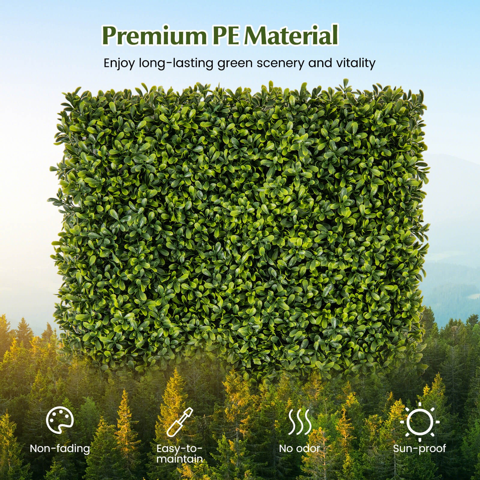 12 PCS 20″ x 20″ Artificial Hedge Boxwood Panels w/ Decorative Grass Wall Panels