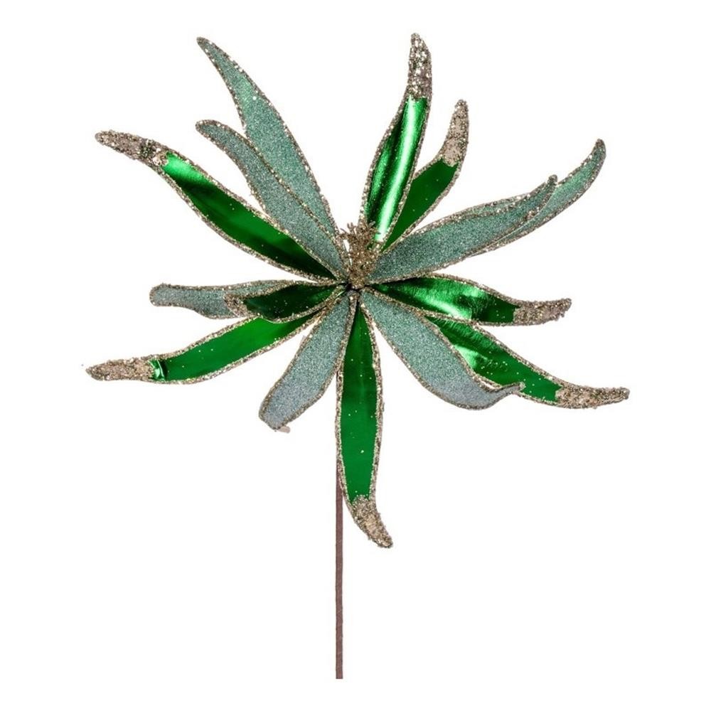 Vickerman 24″ Emerald Metallic and Frosted Glitter Papyrus. 2 per bag.