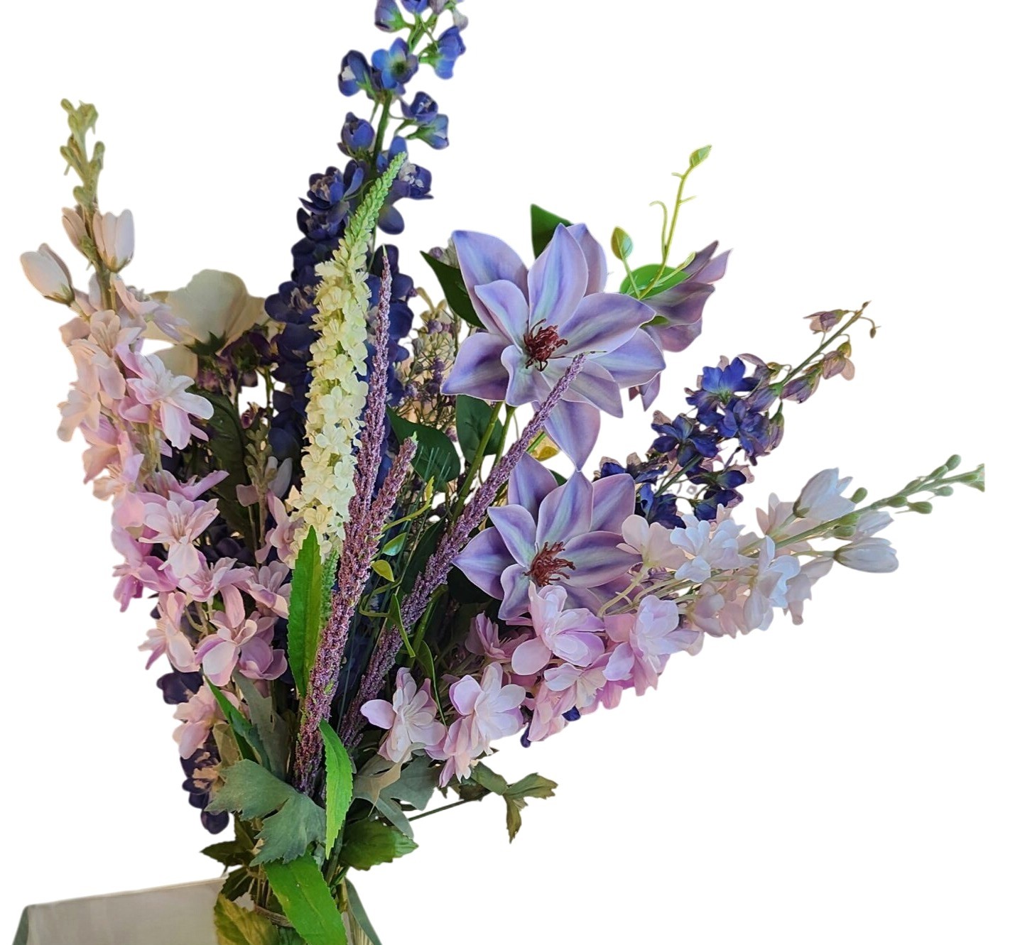 Artificial Purple & Lavender Flower Bouquet Hand-Tied Arrangement Stunning Displ