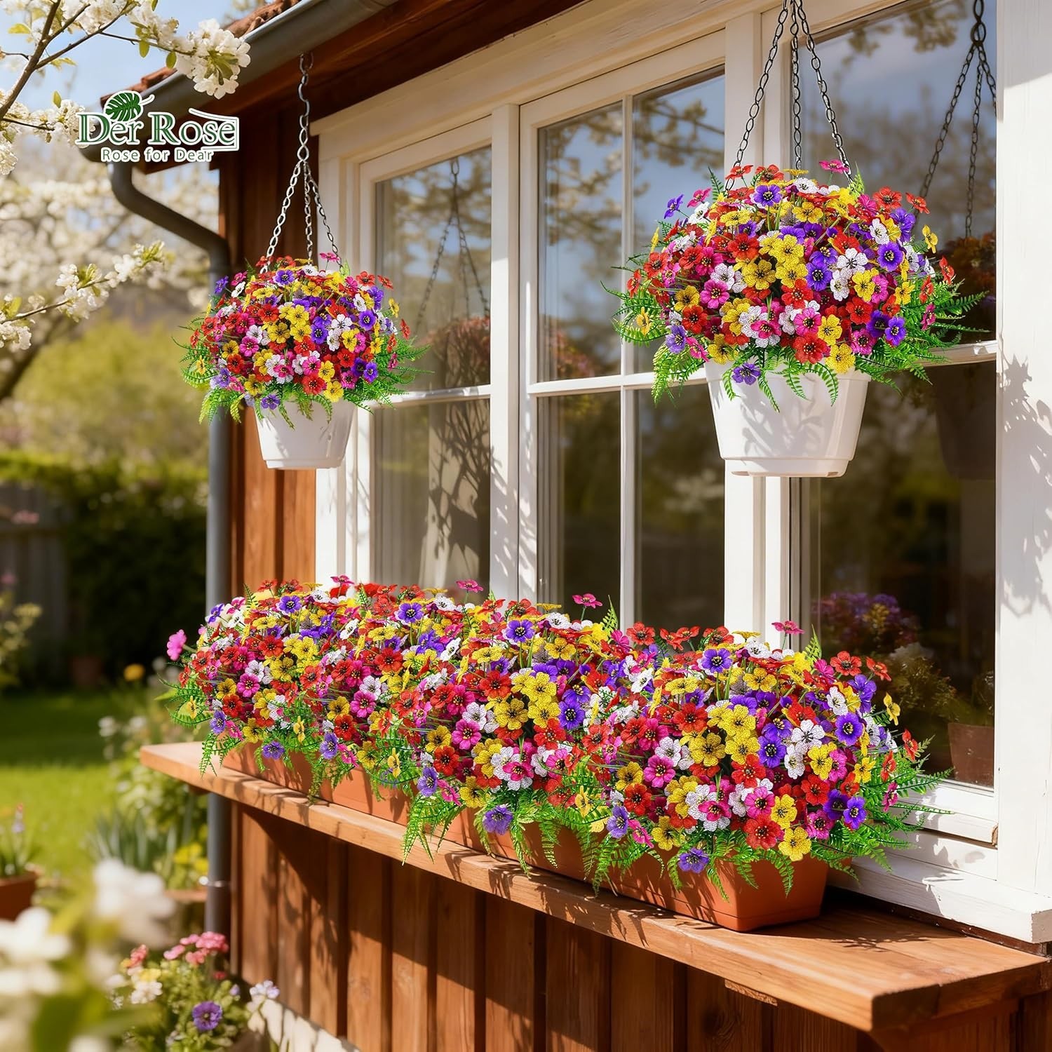 No Maintenance Required: 24 Bundles of Colorful Faux Flowers for Outdoor Spaces