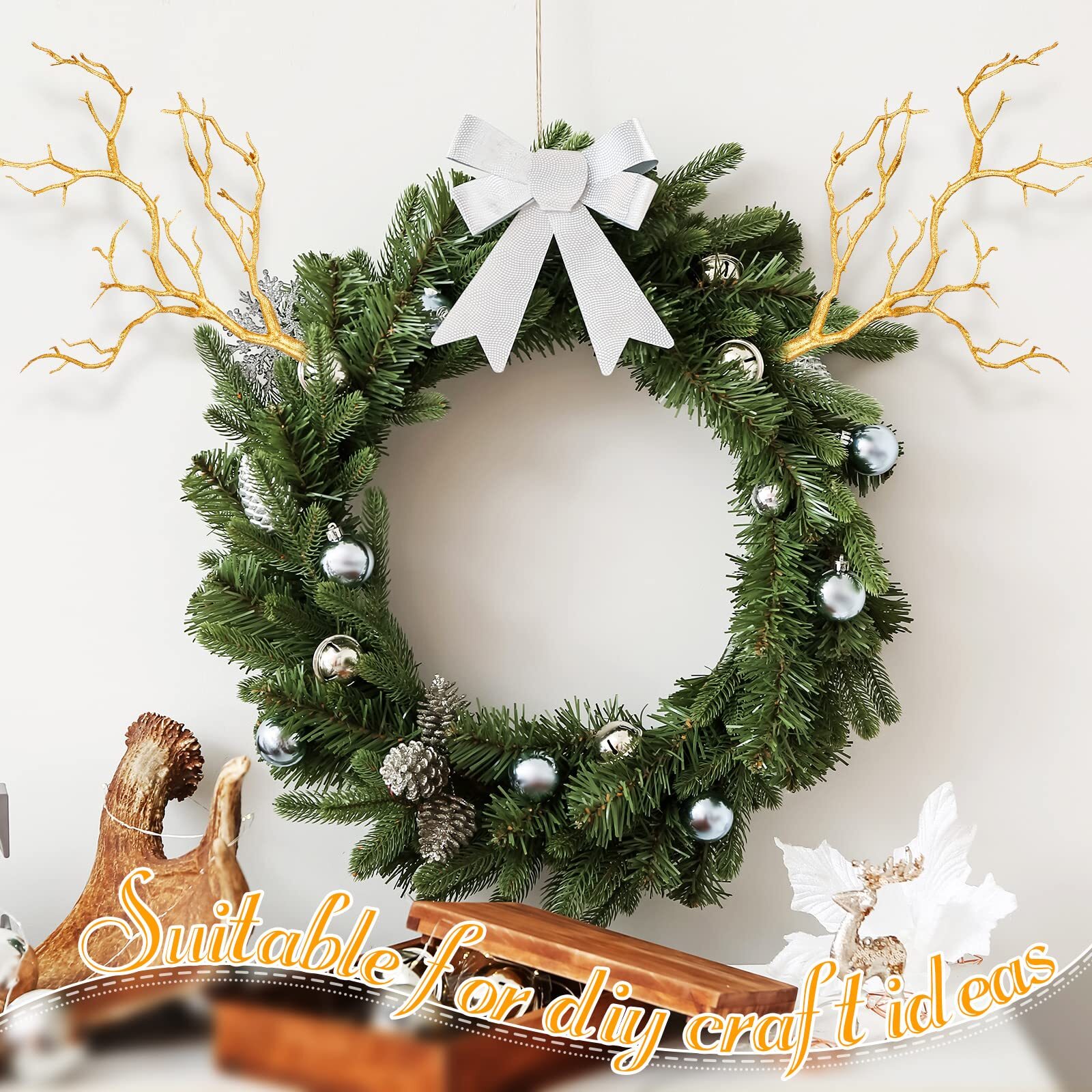 13.8 Inch Small Manzanita Branches Plastic Faux Branches Artificial Antler Sh…
