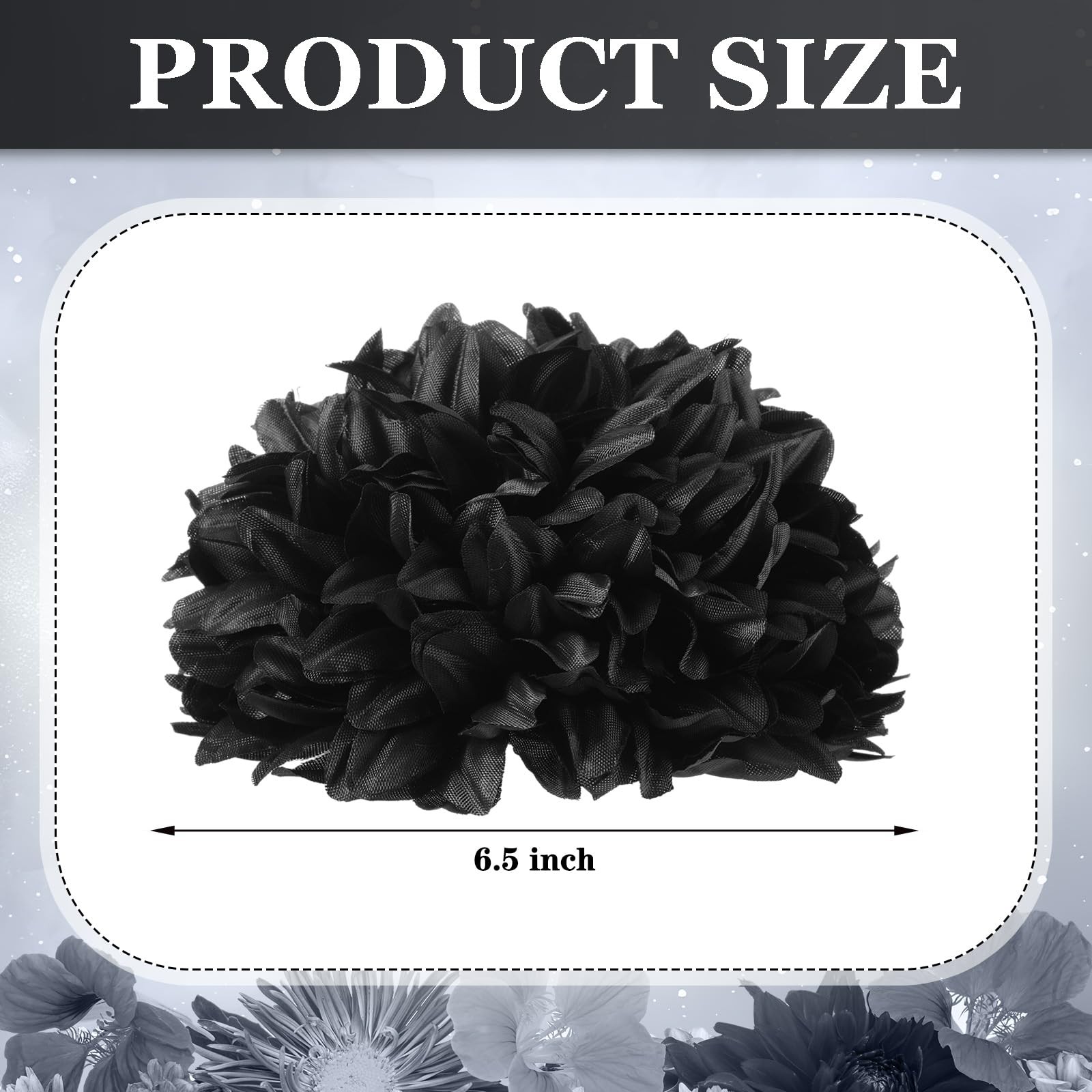 3 Pcs Black Homecoming Mum Flowers 6.5″ Silk Homecoming Mum Supplies Trinkets…
