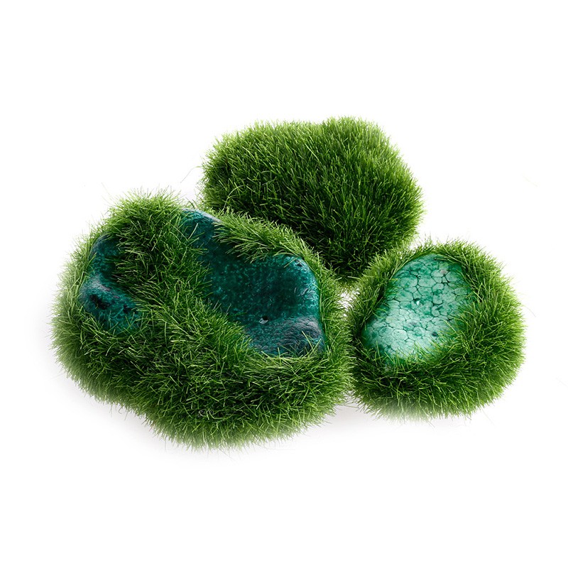 5pcs Artificial Moss Rock Fake Green Moss Stone for Garden Decor Pot Decoration