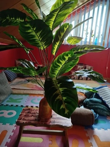 Large Artificial Tropical Plant Real Touch Palm Leaves For Home Indoor Decor