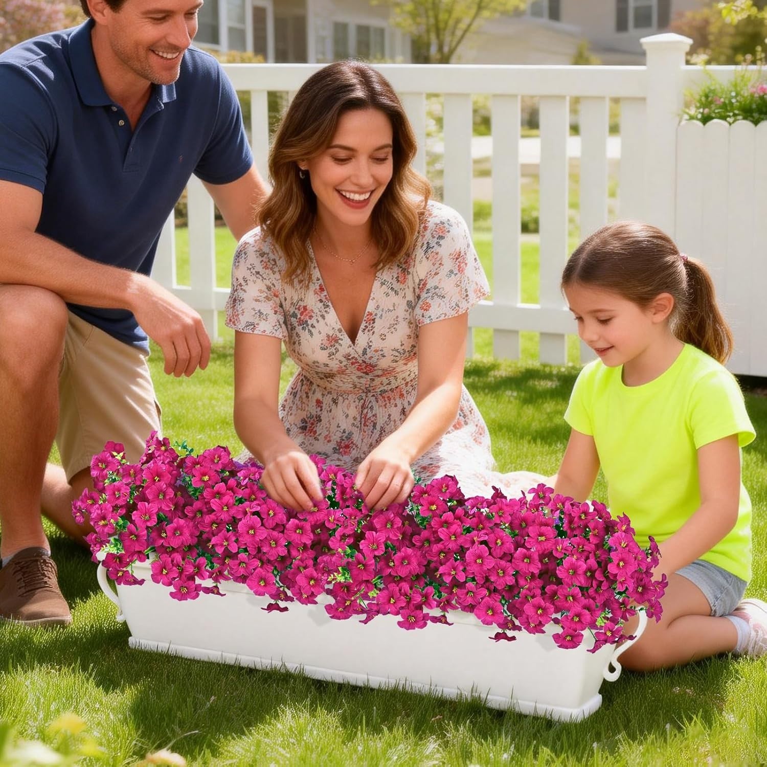 Artificial Flowers for Outdoors 12 Bundles Artificial Petunias Fake Flowers UV R