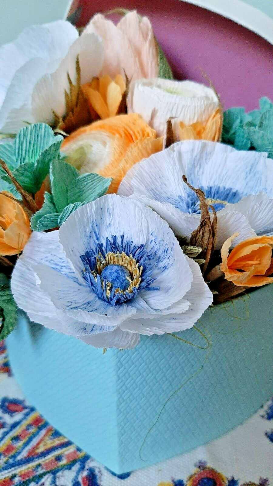 Colorful Paper Flower Bouquet Handmade Artificial Flower Bouquet gift for a spec