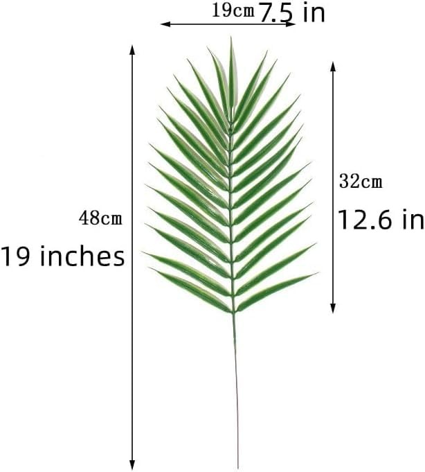 12 Pcs Artificial Palm Leaves Plants Faux Palm Fronds Tropical Large Palm Lea…