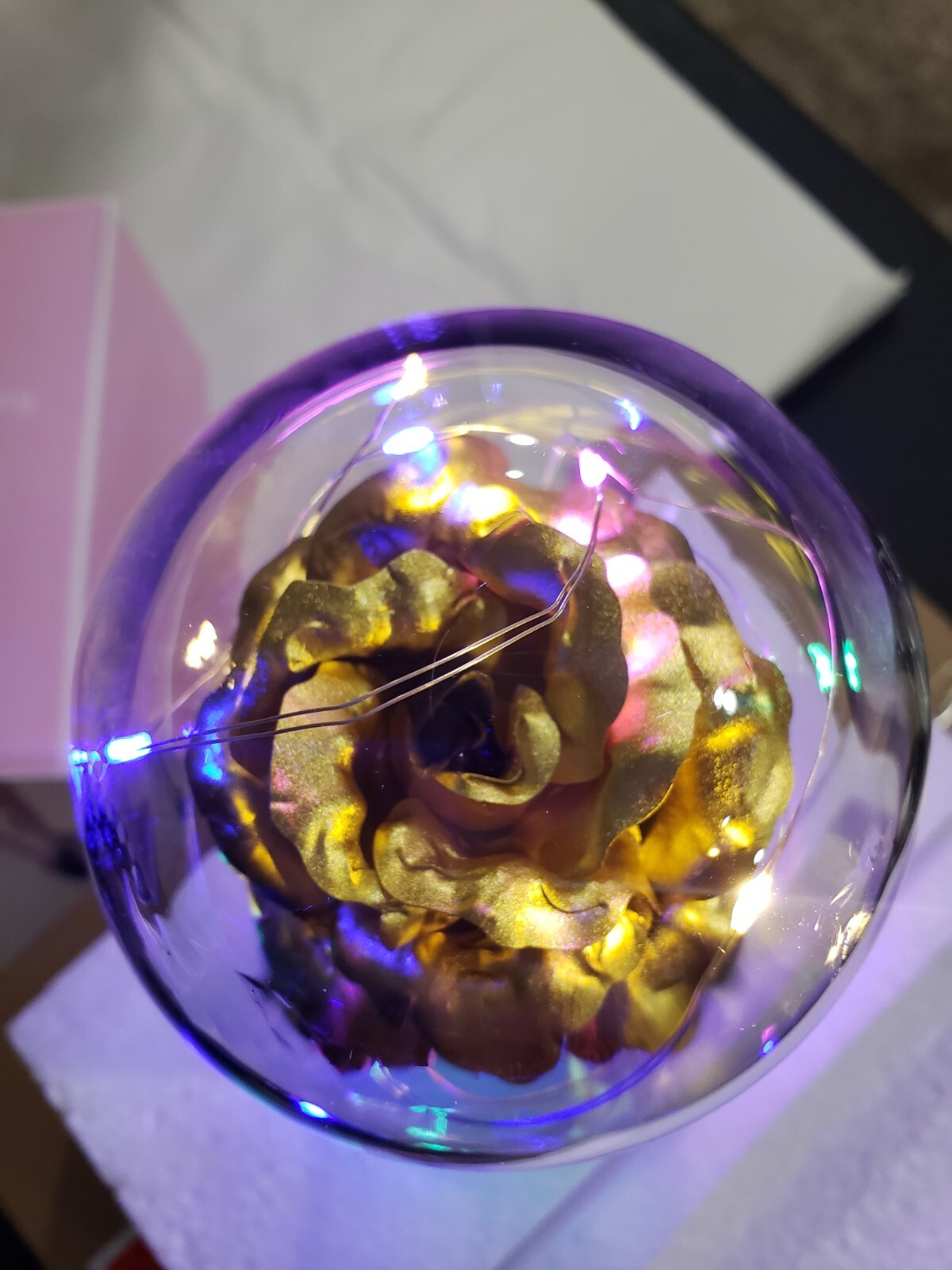 Galaxy Rose in Glass Dome LED Enchanted Flower Valentine’s Day Birthday Gift