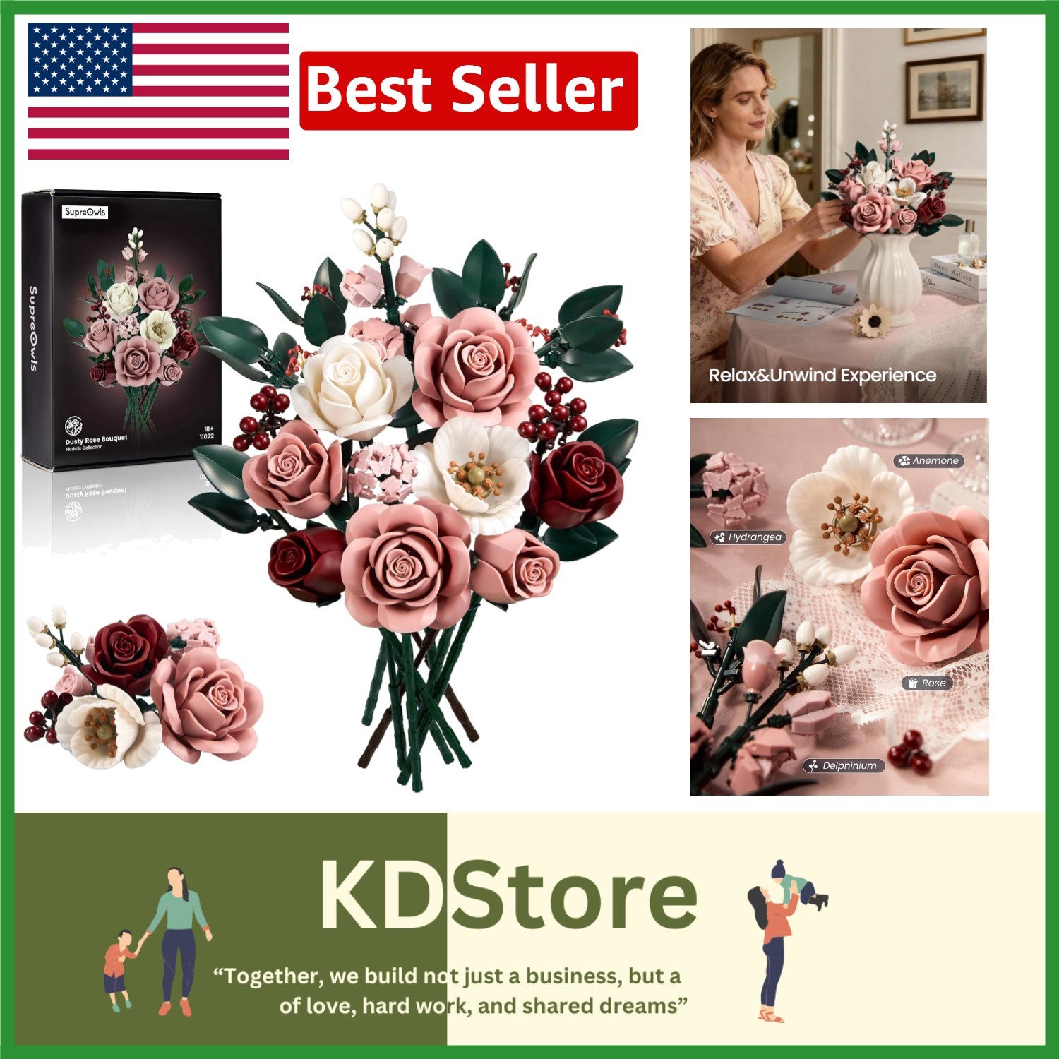Timeless Pink Roses Artificial Flower Set – Ideal for Home and Office Decor