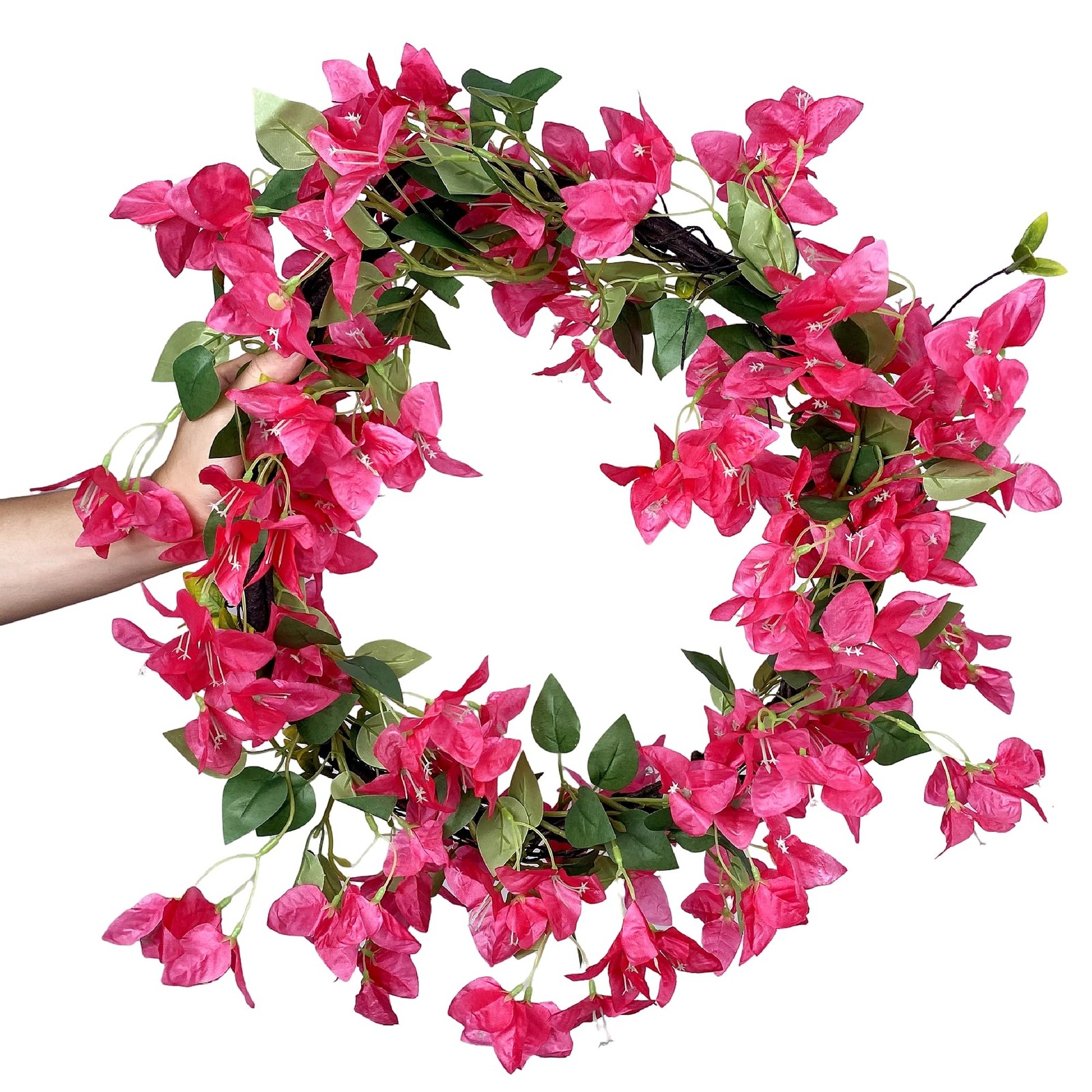 Artificial Bougainvillea Flowers Vines Silk Fuchsia Plants 69″ Long Trailing …