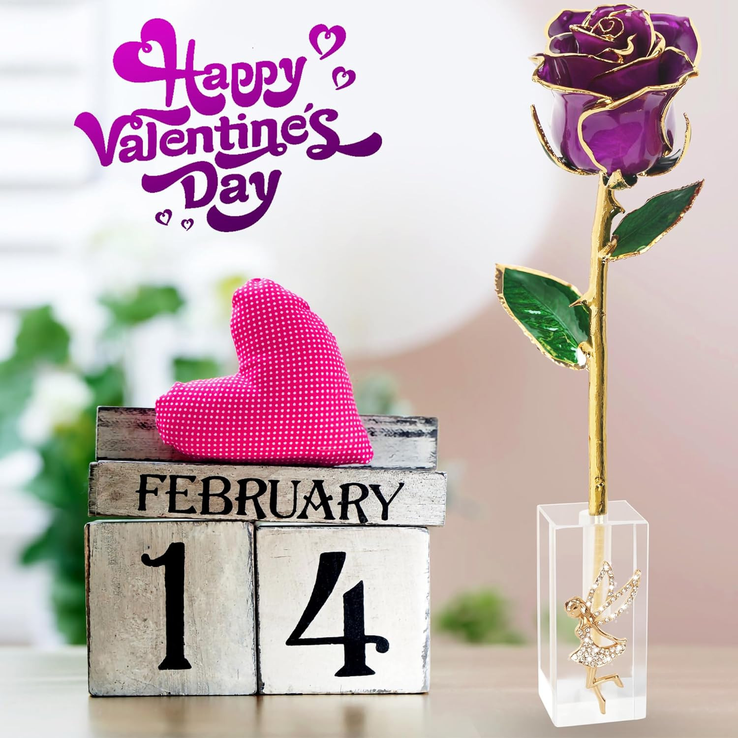 Gold Dipped Rose – Eternal Real Preserved Rose in Resin, Romantic Birthday Gift