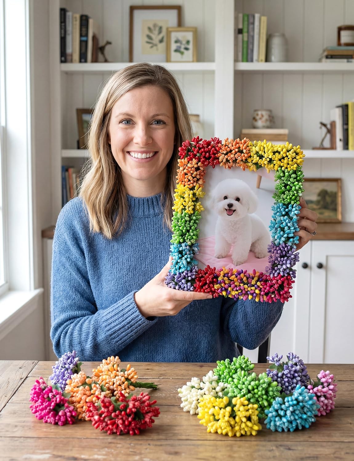 192 Pcs Premium Artificial Flower Stamens for Crafts, 16 Colored Heads Floral…