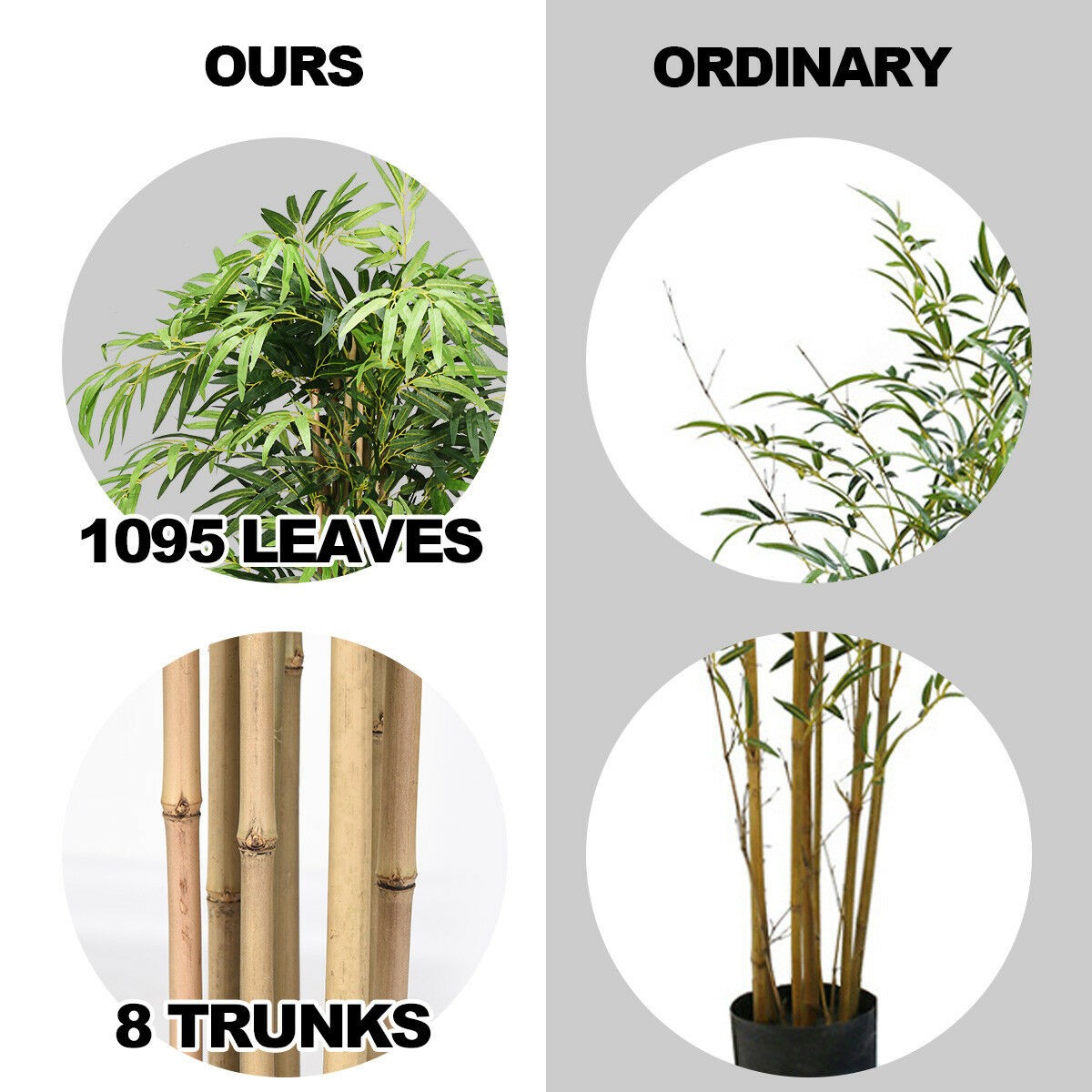5 Ft Artificial Bamboo Silk Tree Green Indoor-Outdoor Home Decorative Planter