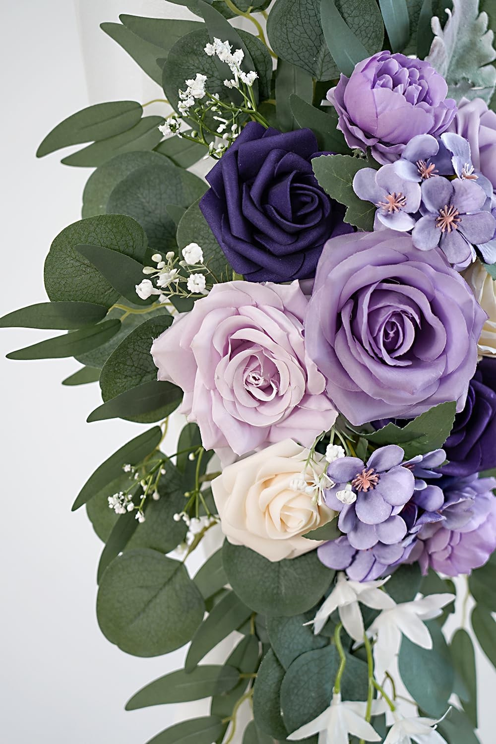 Lilac Artificial Wedding Arch Flowers Kit (Pack of 3) with 26Ft White Shiny A…