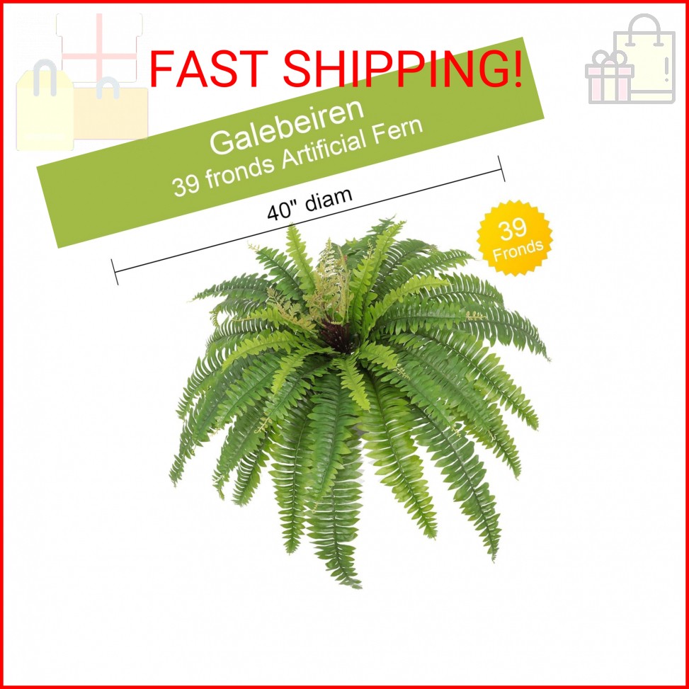 Galebeiren Artificial Ferns for Outdoors & Indoors, 40in Large Faux Ferns 39 Fro