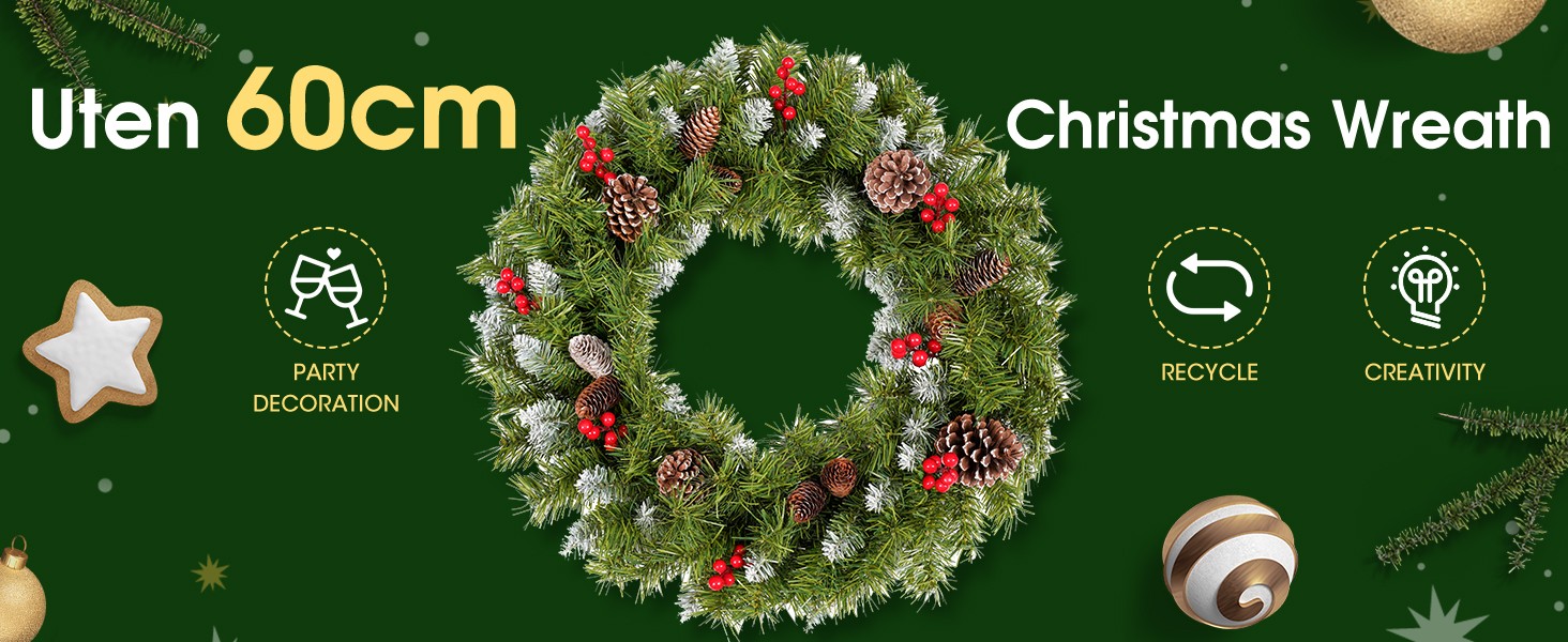 Christmas Vines & Wreaths Sprayed White PVC Pine for Xmas Decor Winter Decor