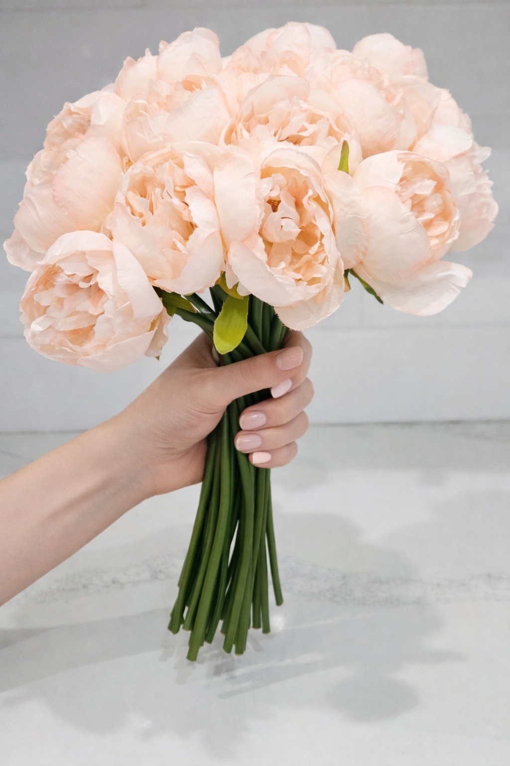 20 Artificial Blush Peonies Faux Flowers 14–15in Realistic Wedding Decor New