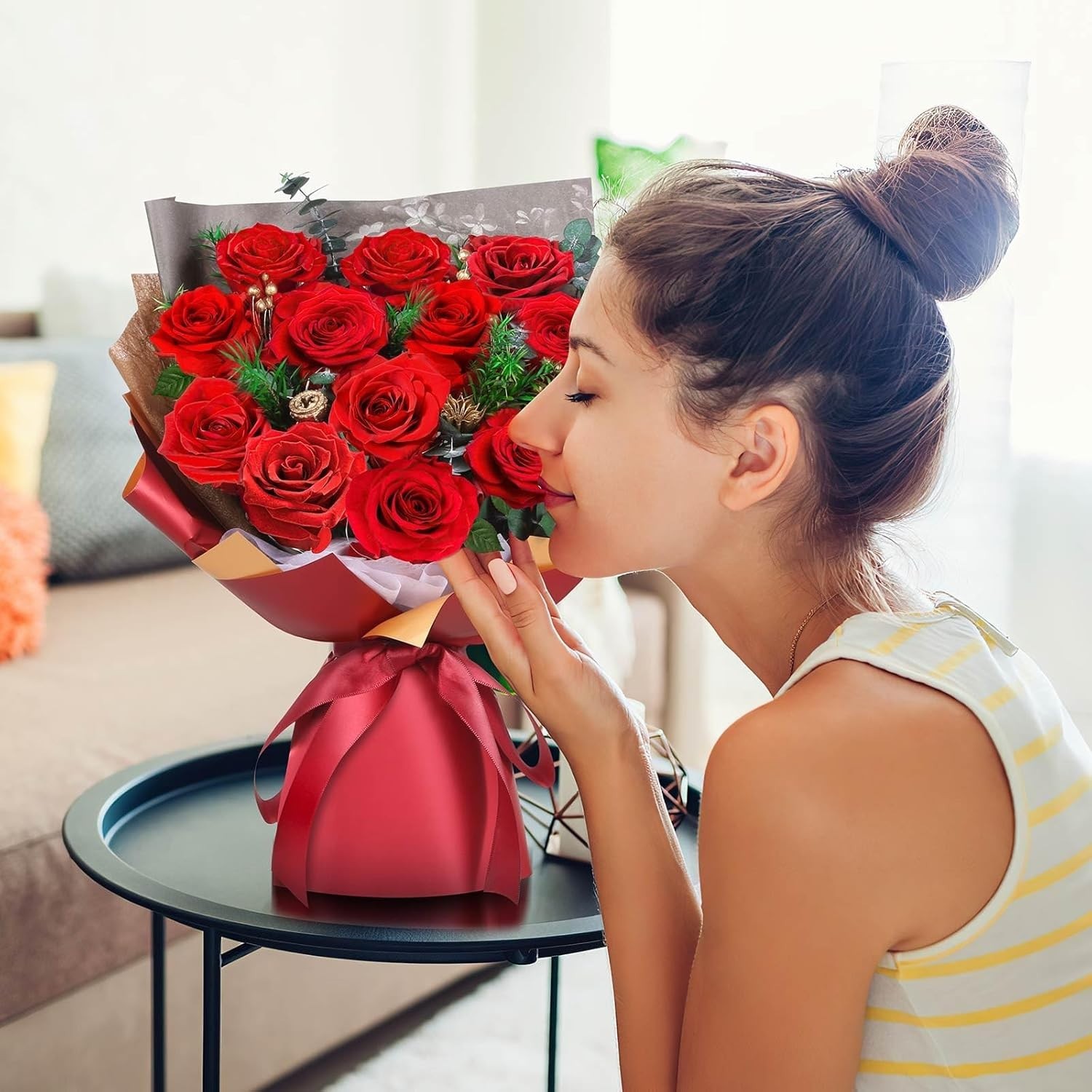 Preserved Roses Bouquet Valentine’s Day Gift Long Lasting Beauty for Women