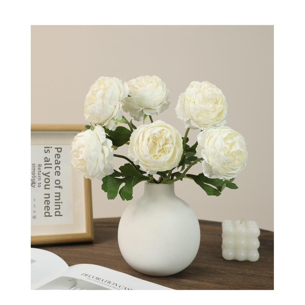 Single Stem Artificial Peony Silk Flower for Home Office For Wedding Decoration
