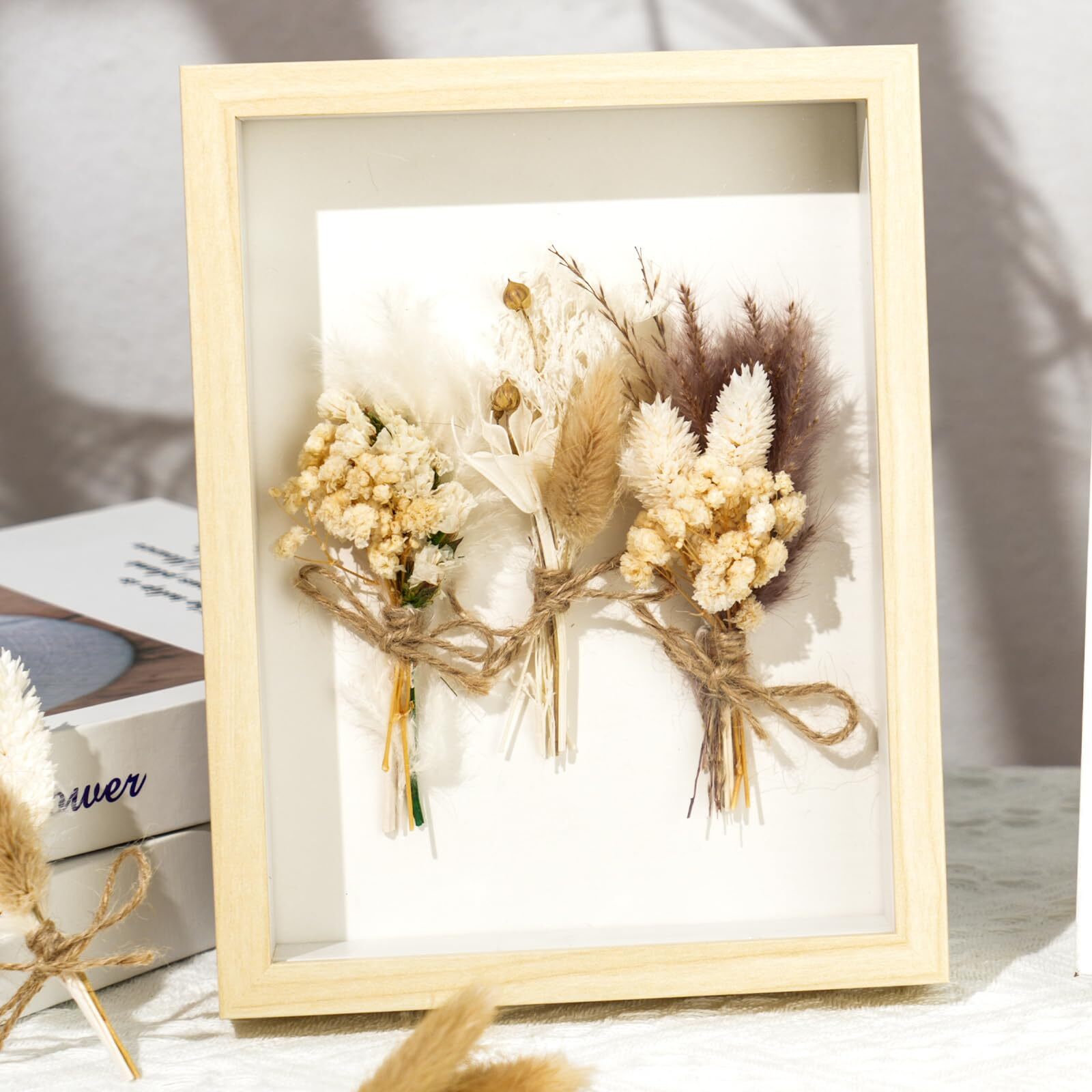 10 Pack Mini Dried Flower Bouquets with Stem for Vase DIY Wedding Decor, Boho