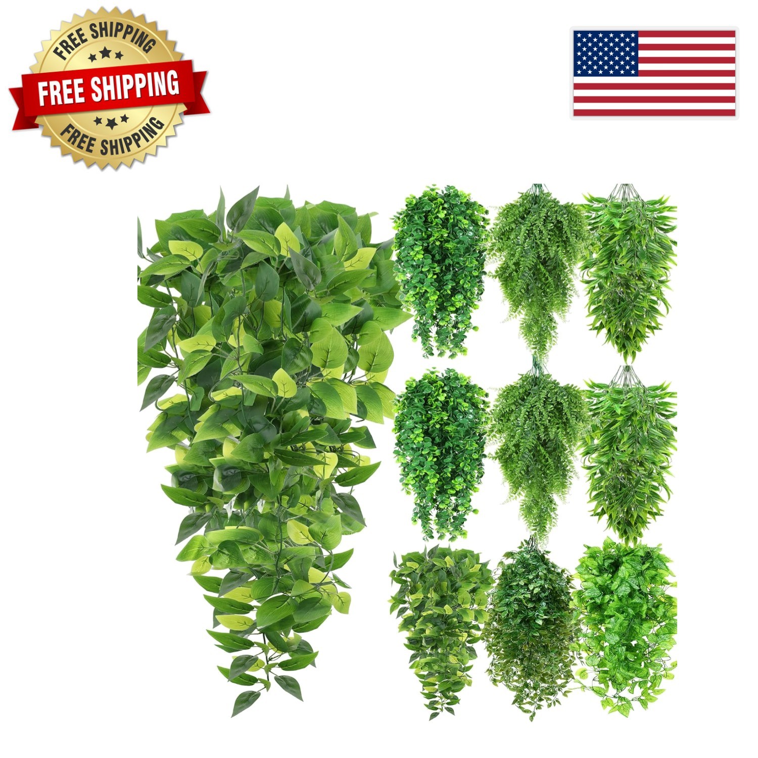 32-Inch 12-Pcs Artificial Hanging Plants, Lifelike Ivy Vines for All Spaces
