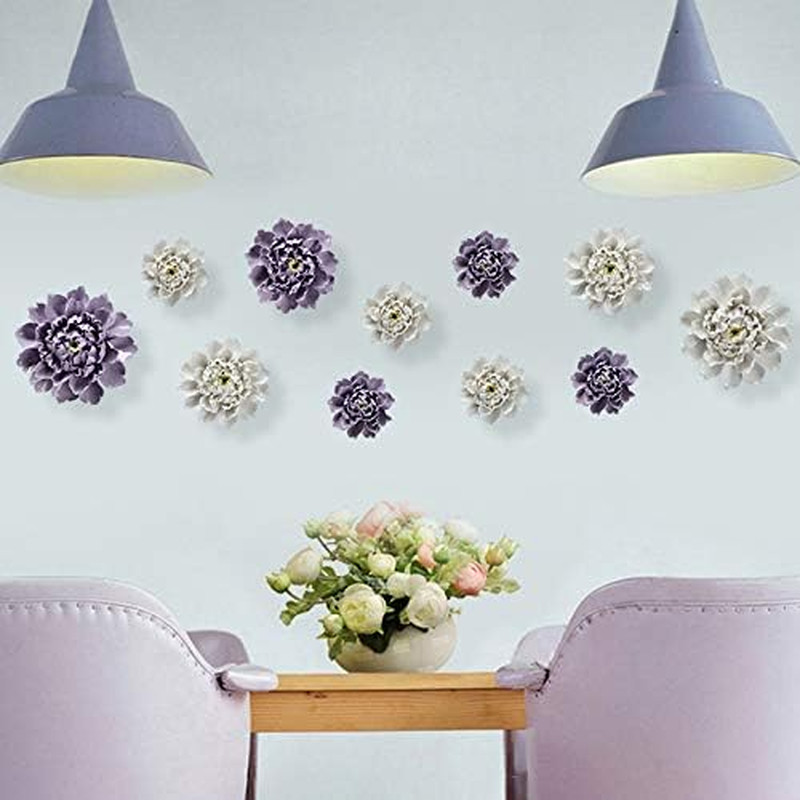 Peony Ceramic Flower Wall Décor Artificial 3D Flower Wall Art for Living Room Ho