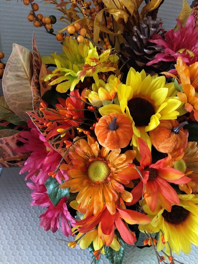Very large fall table centerpiece