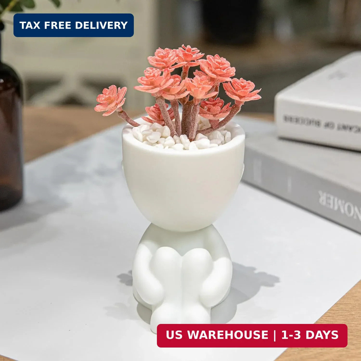 HEYO-YEPY 3PCS Cute Artificial Plant Office Decor for Women and Men, Aesthetic D