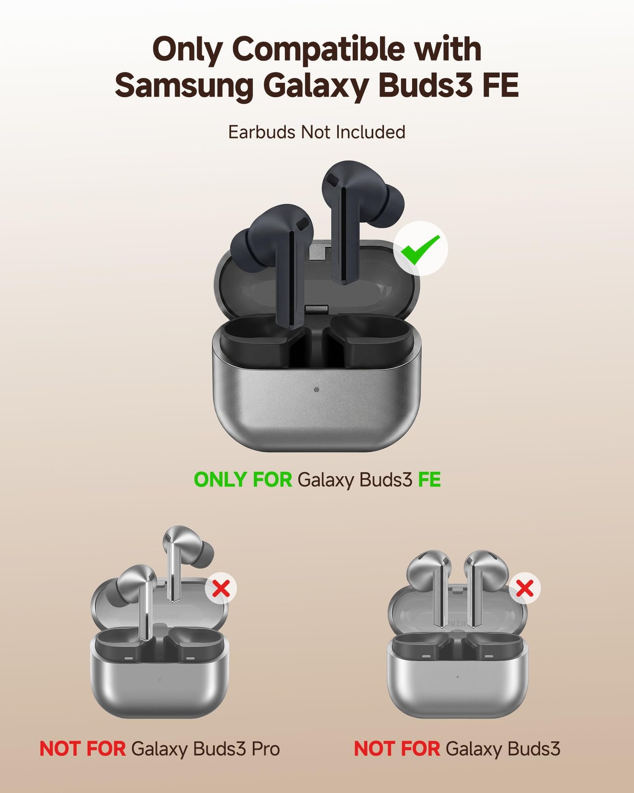 Repelacement Wireless Charging Case Compatible with Samsung Galaxy Buds Black