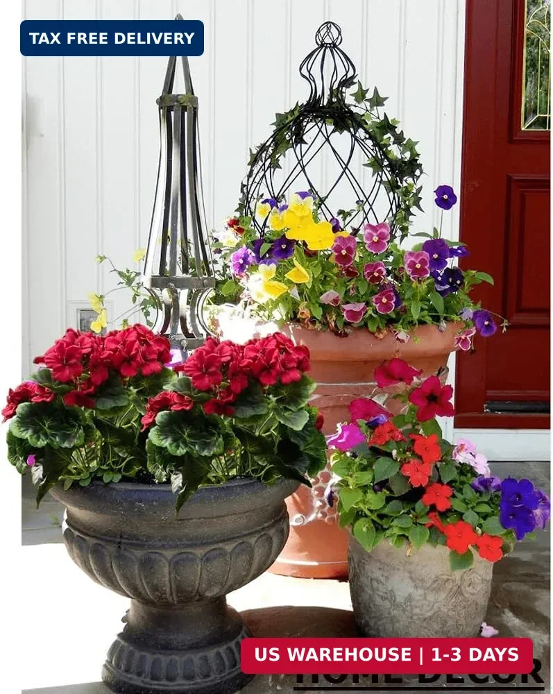 Artificial Geranium Silk Flower Bush Red 19 Inches Faux Geranium Flowers Plan…