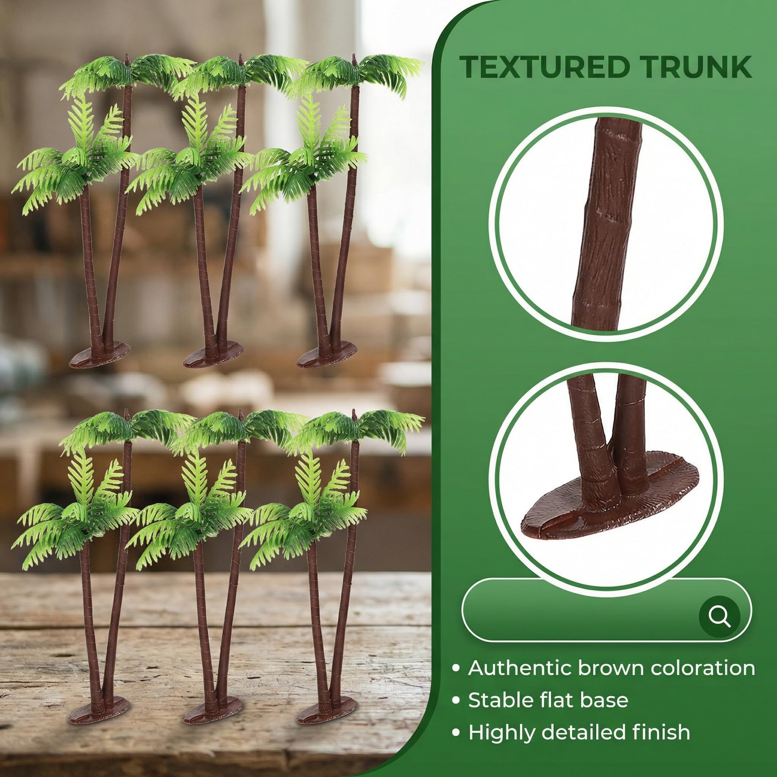 12PCS Miniature Trees Artificial Mini Palm Tree Cake Toppers Premium Diorama …