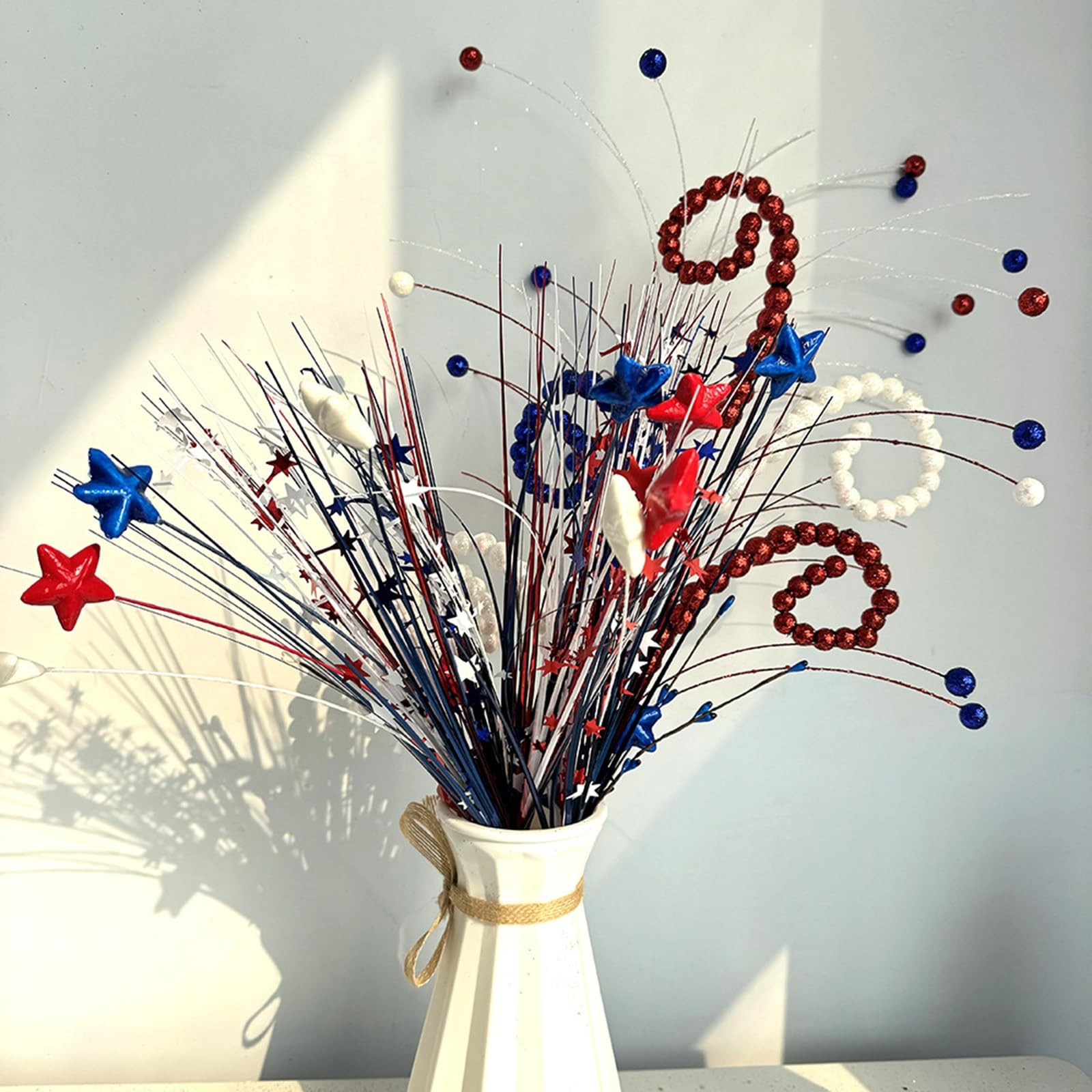4 Pack 4th of July Patriotic Picks, Red White Blue Star Independence Day Part…