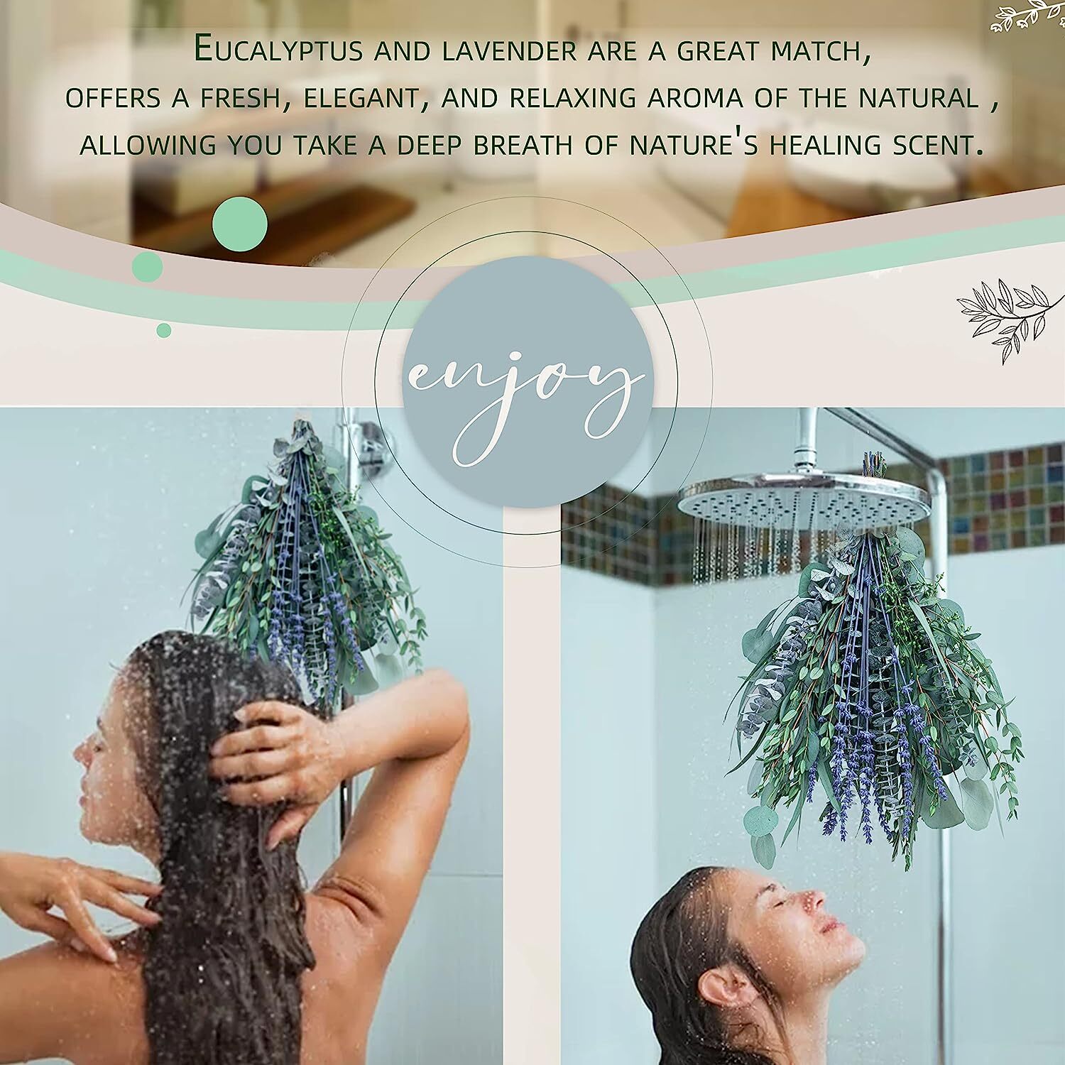 4 Kinds Fresh Eucalyptus & Lavender Flowers Bundles for Shower & Home Decor