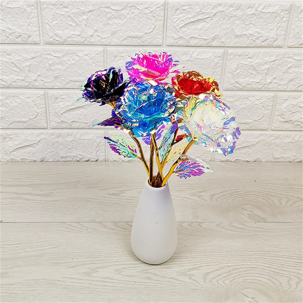 24K Eternal Rose Artificial Flowers Foil Plated Gold Rose Wedding Valentine’S Da