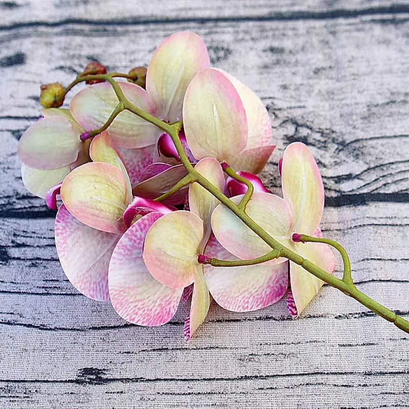 Artificial Flower 3d Small Butterfly Orchid 6 Heads/bundle Fake Home Drapery Diy