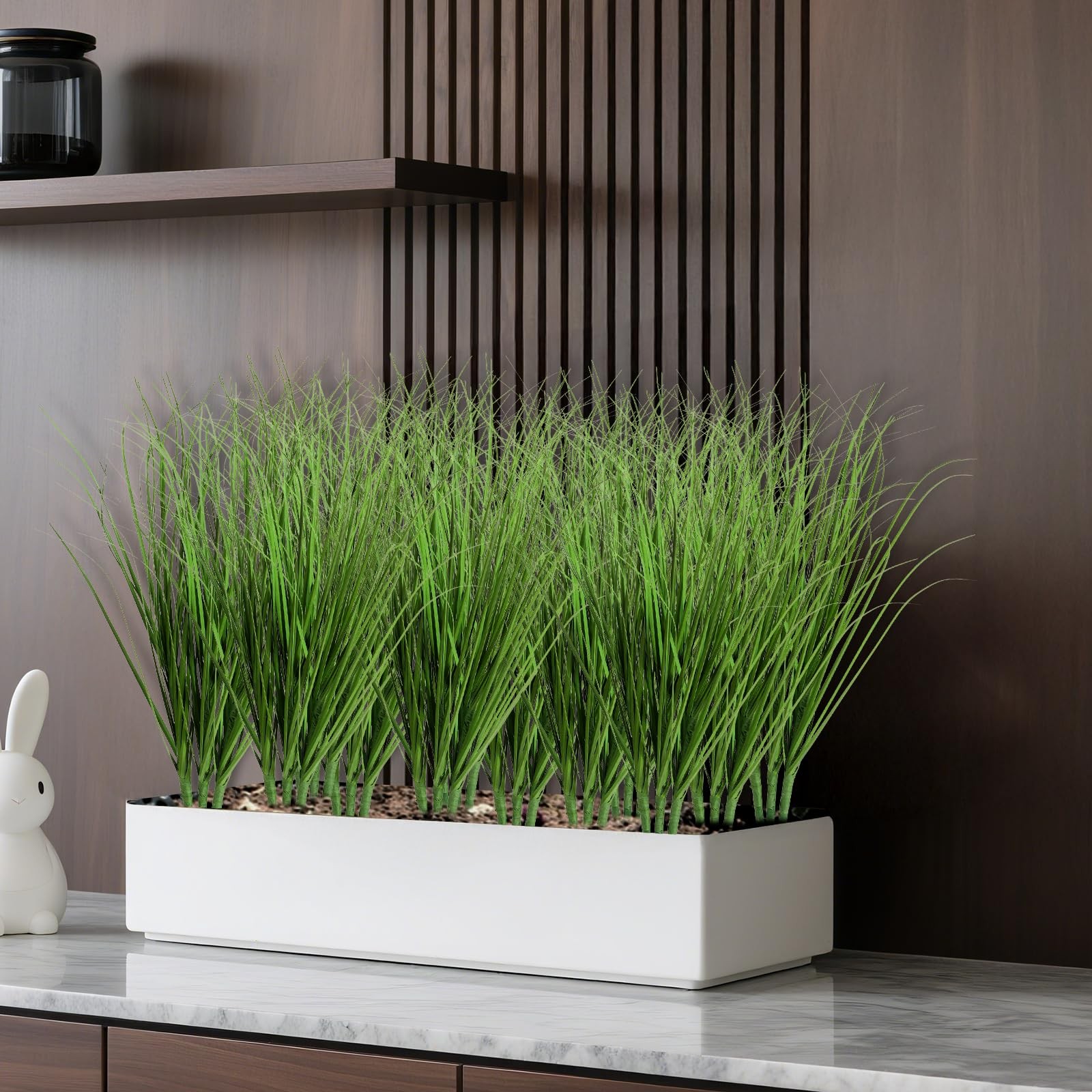 10 PCS Artificial Plants Onion Grass, Faux Shrubs Wheat Grass Greenery Stems …
